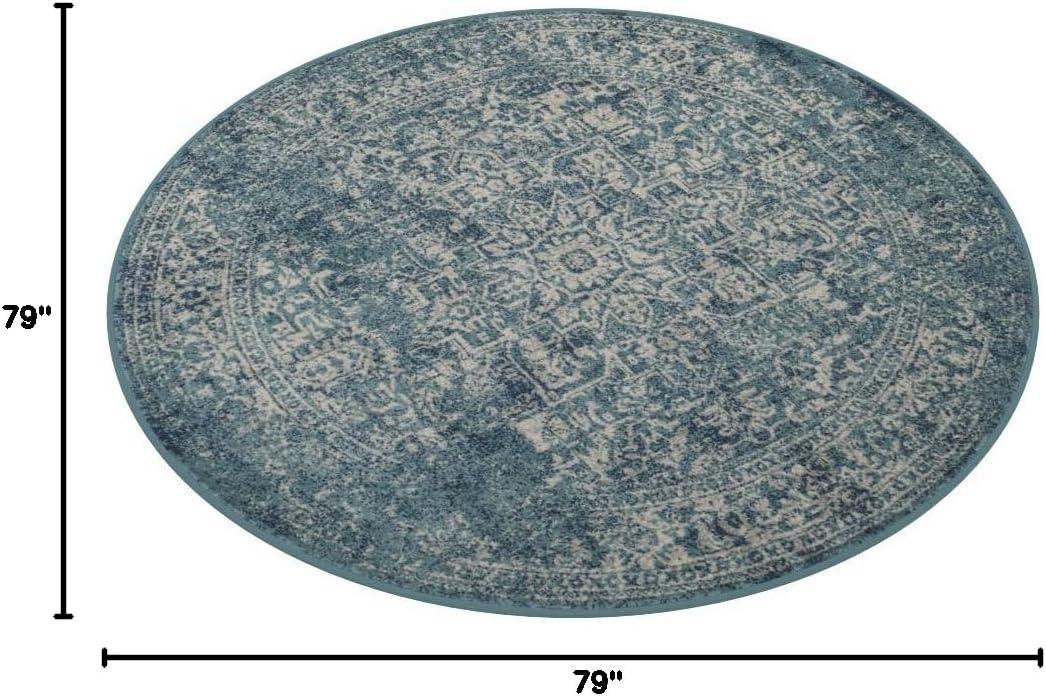 image:imageSAFAVIEH Evoke Collection Area Rug 51 x 76 Blue amp Ivory Distressed Design NonShedding amp Easy to Clean Ideal for Living Room Bedroom Dining Space EVK256CBlueIvory