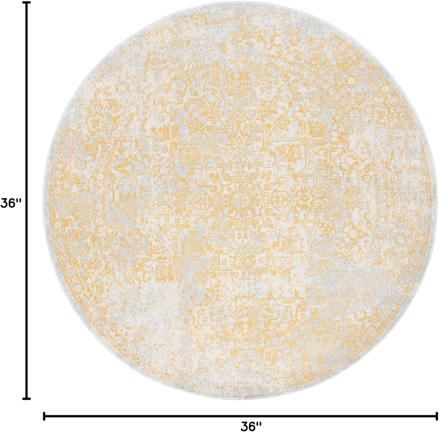 image:imageSAFAVIEH Evoke Collection Area Rug 51 x 76 Blue amp Ivory Distressed Design NonShedding amp Easy to Clean Ideal for Living Room Bedroom Dining Space EVK256CIvoryGold