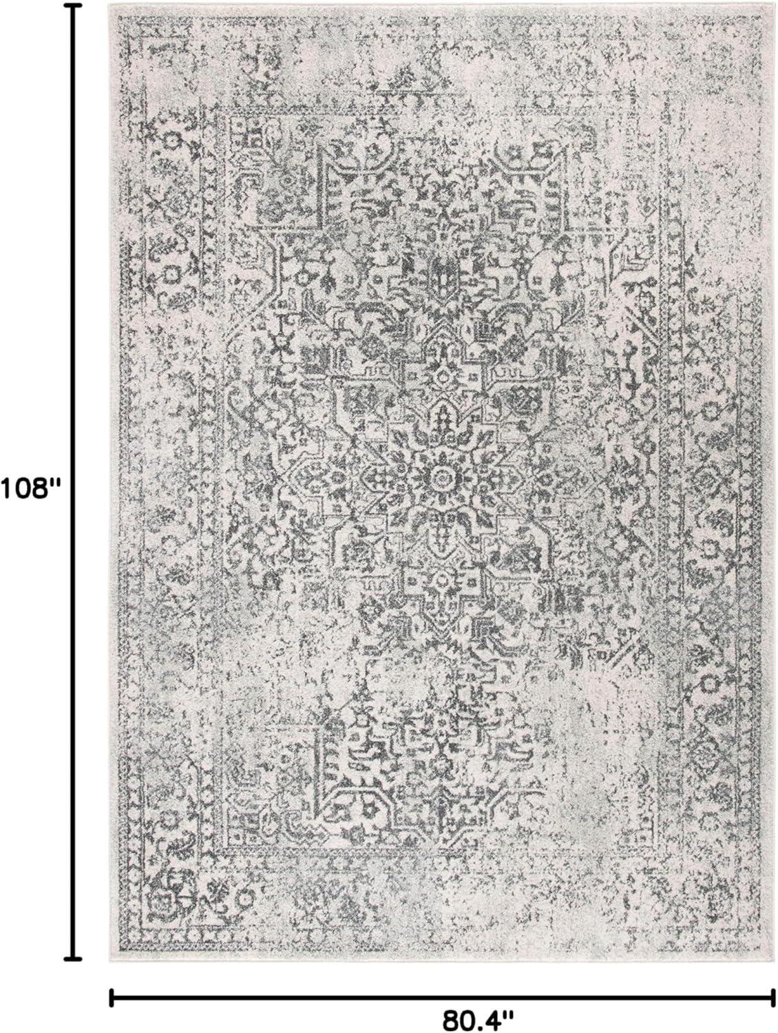 image:imageSAFAVIEH Evoke Collection Area Rug 51 x 76 Blue amp Ivory Distressed Design NonShedding amp Easy to Clean Ideal for Living Room Bedroom Dining Space EVK256CIvoryGrey
