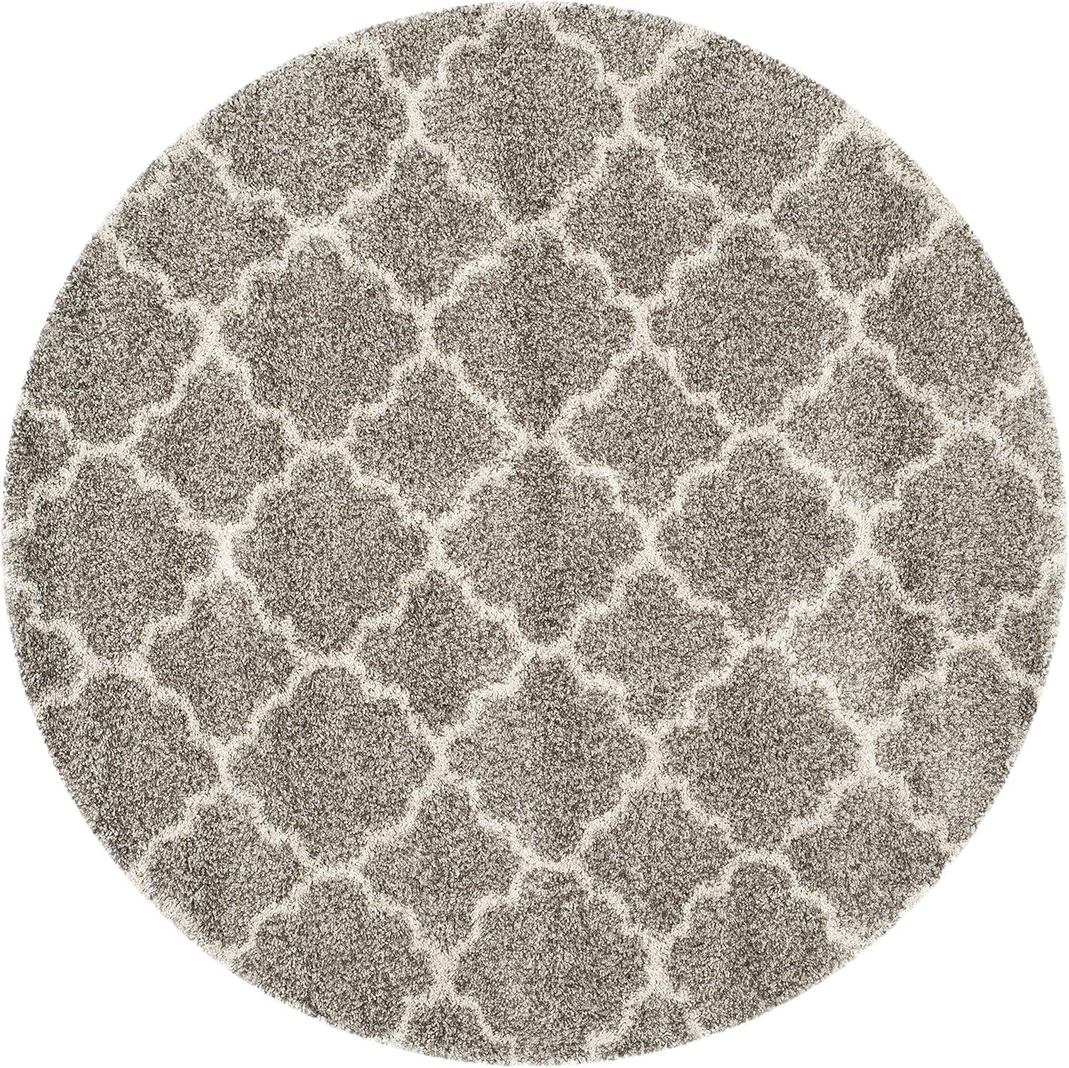 image:imageSAFAVIEH Hudson Shag Collection Area Rug 53 x 76 Grey amp Ivory Moroccan Trellis Design NonShedding amp Easy Care 2inch Thick Ideal for High Traffic Areas in Living Room Bedroom SGH282BGreyIvory