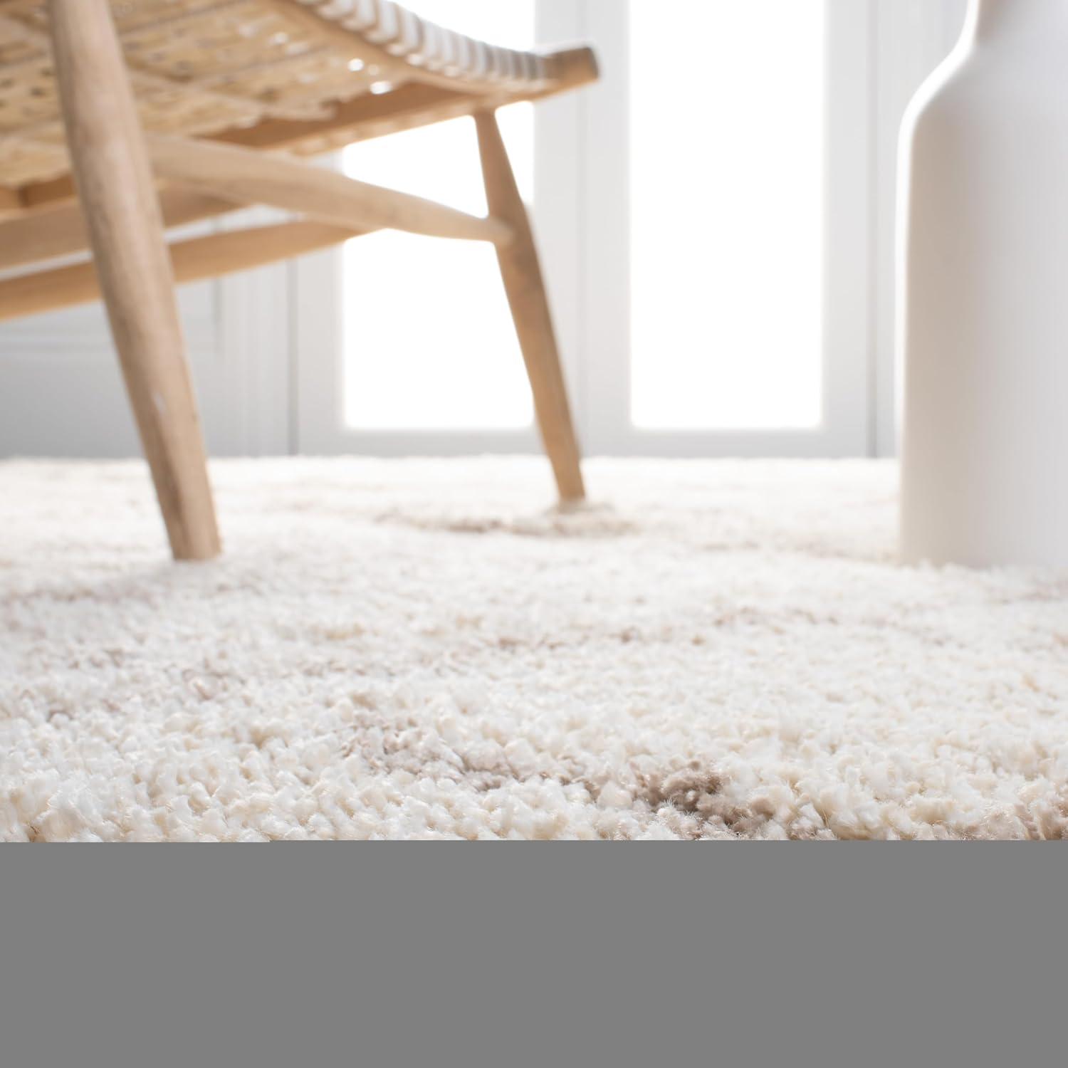 image:imageSAFAVIEH Hudson Shag Collection Area Rug 53 x 76 Grey amp Ivory Moroccan Trellis Design NonShedding amp Easy Care 2inch Thick Ideal for High Traffic Areas in Living Room Bedroom SGH282BIvoryBeige