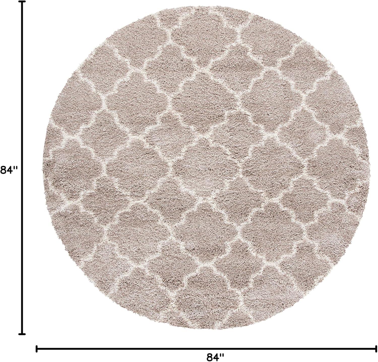 image:imageSAFAVIEH Hudson Shag Collection Area Rug 53 x 76 Grey amp Ivory Moroccan Trellis Design NonShedding amp Easy Care 2inch Thick Ideal for High Traffic Areas in Living Room Bedroom SGH282BBeigeIvory