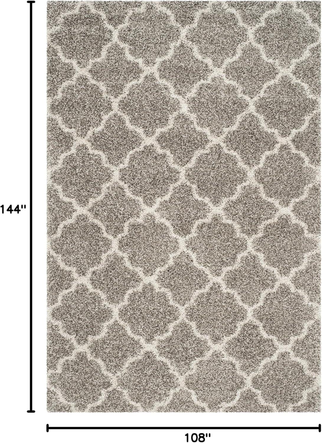 image:imageSAFAVIEH Hudson Shag Collection Area Rug 53 x 76 Grey amp Ivory Moroccan Trellis Design NonShedding amp Easy Care 2inch Thick Ideal for High Traffic Areas in Living Room Bedroom SGH282BGreyIvory