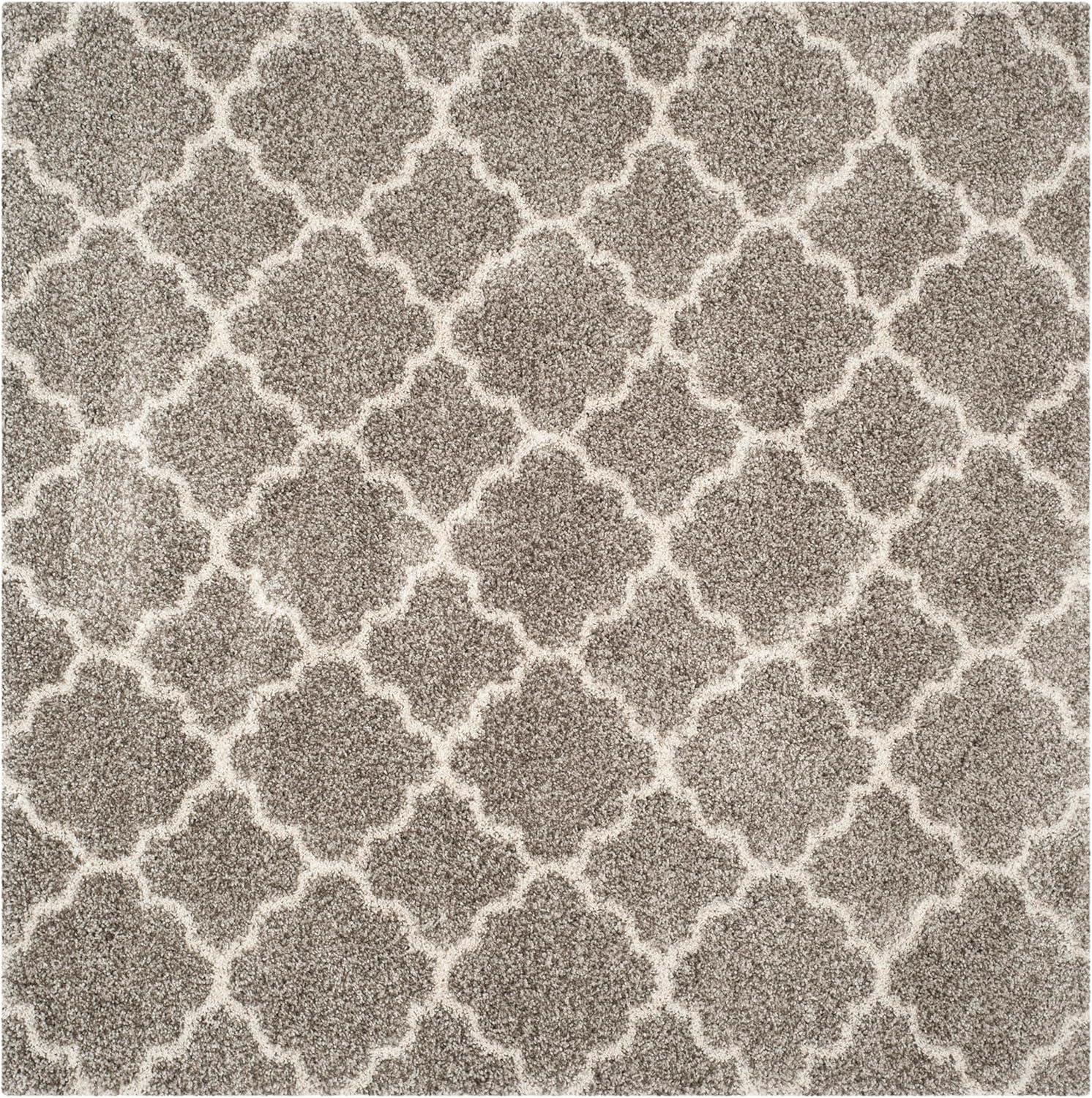 image:imageSAFAVIEH Hudson Shag Collection Area Rug 53 x 76 Grey amp Ivory Moroccan Trellis Design NonShedding amp Easy Care 2inch Thick Ideal for High Traffic Areas in Living Room Bedroom SGH282BGreyIvory