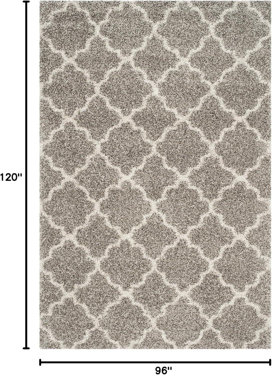 image:imageSAFAVIEH Hudson Shag Collection Area Rug 53 x 76 Grey amp Ivory Moroccan Trellis Design NonShedding amp Easy Care 2inch Thick Ideal for High Traffic Areas in Living Room Bedroom SGH282BGreyIvory