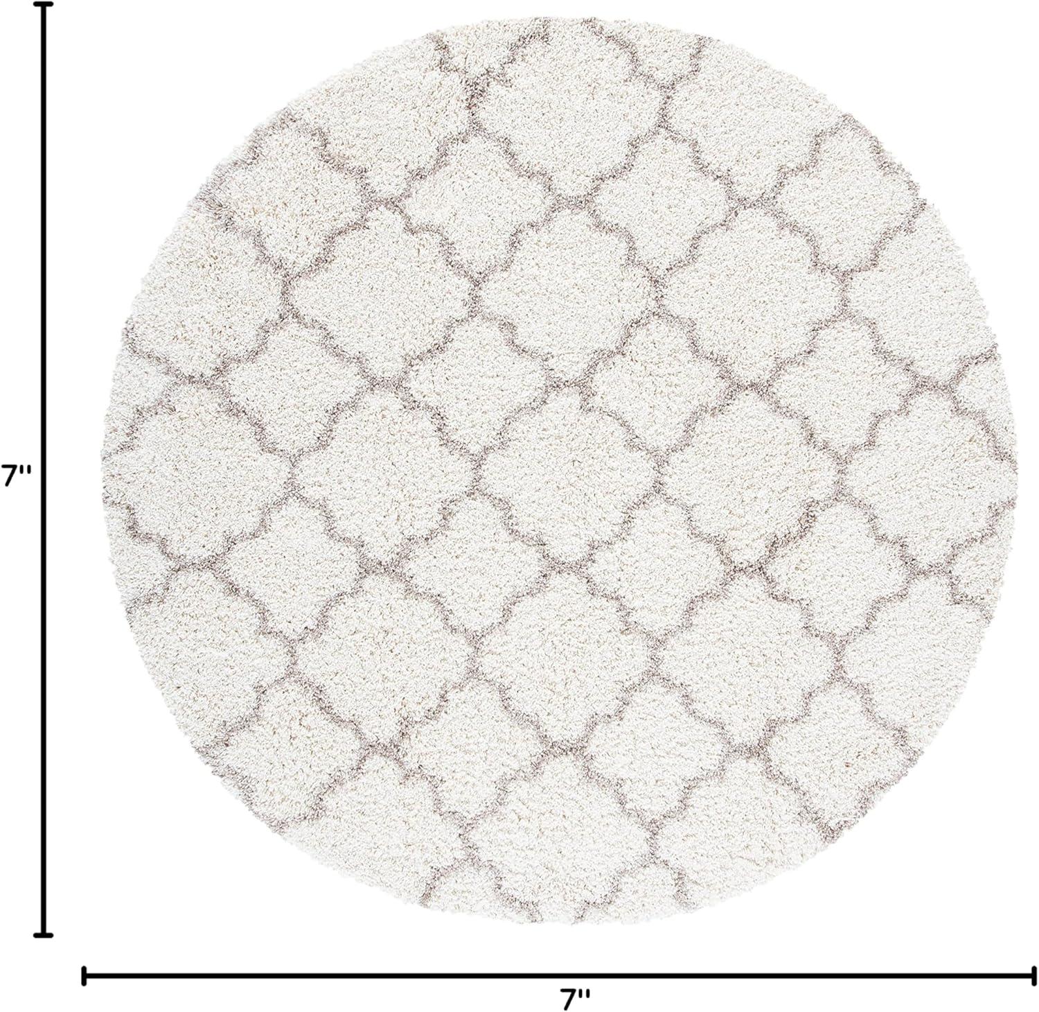 image:imageSAFAVIEH Hudson Shag Collection Area Rug 53 x 76 Grey amp Ivory Moroccan Trellis Design NonShedding amp Easy Care 2inch Thick Ideal for High Traffic Areas in Living Room Bedroom SGH282BIvoryBeige