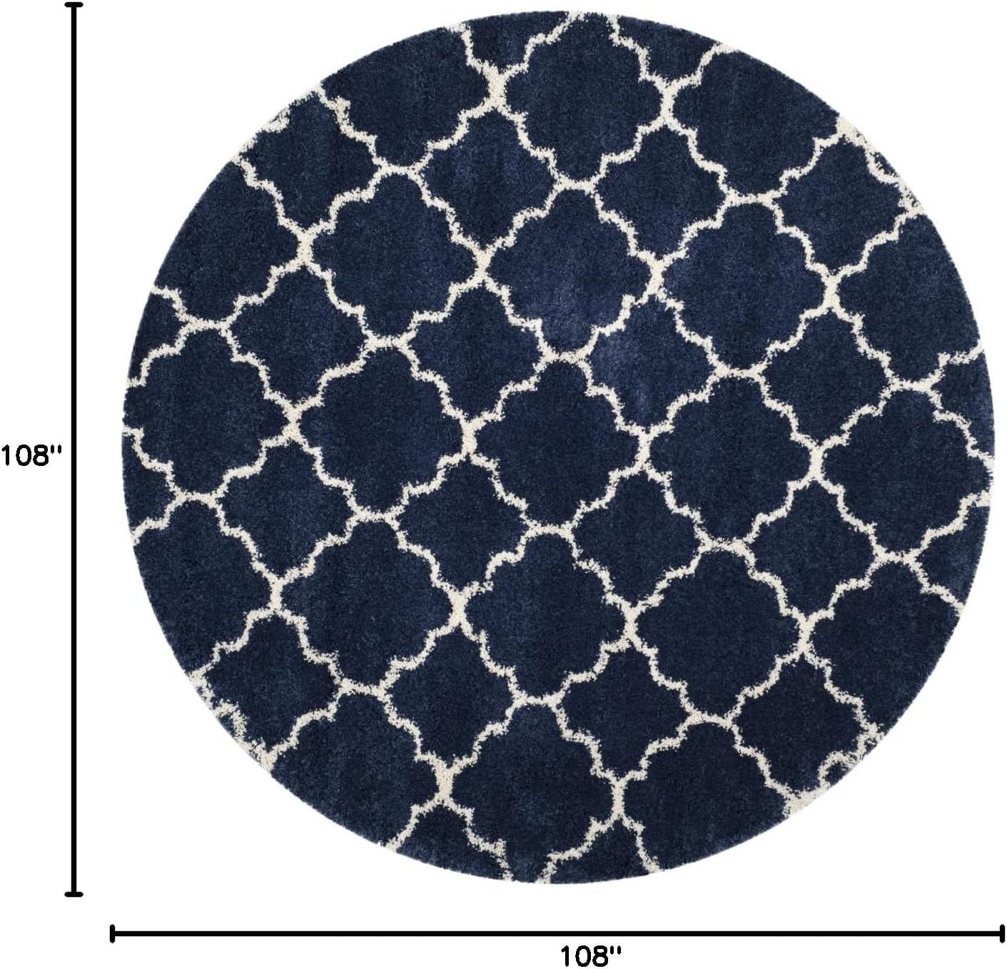 image:imageSAFAVIEH Hudson Shag Collection Area Rug 53 x 76 Grey amp Ivory Moroccan Trellis Design NonShedding amp Easy Care 2inch Thick Ideal for High Traffic Areas in Living Room Bedroom SGH282BNavyIvory