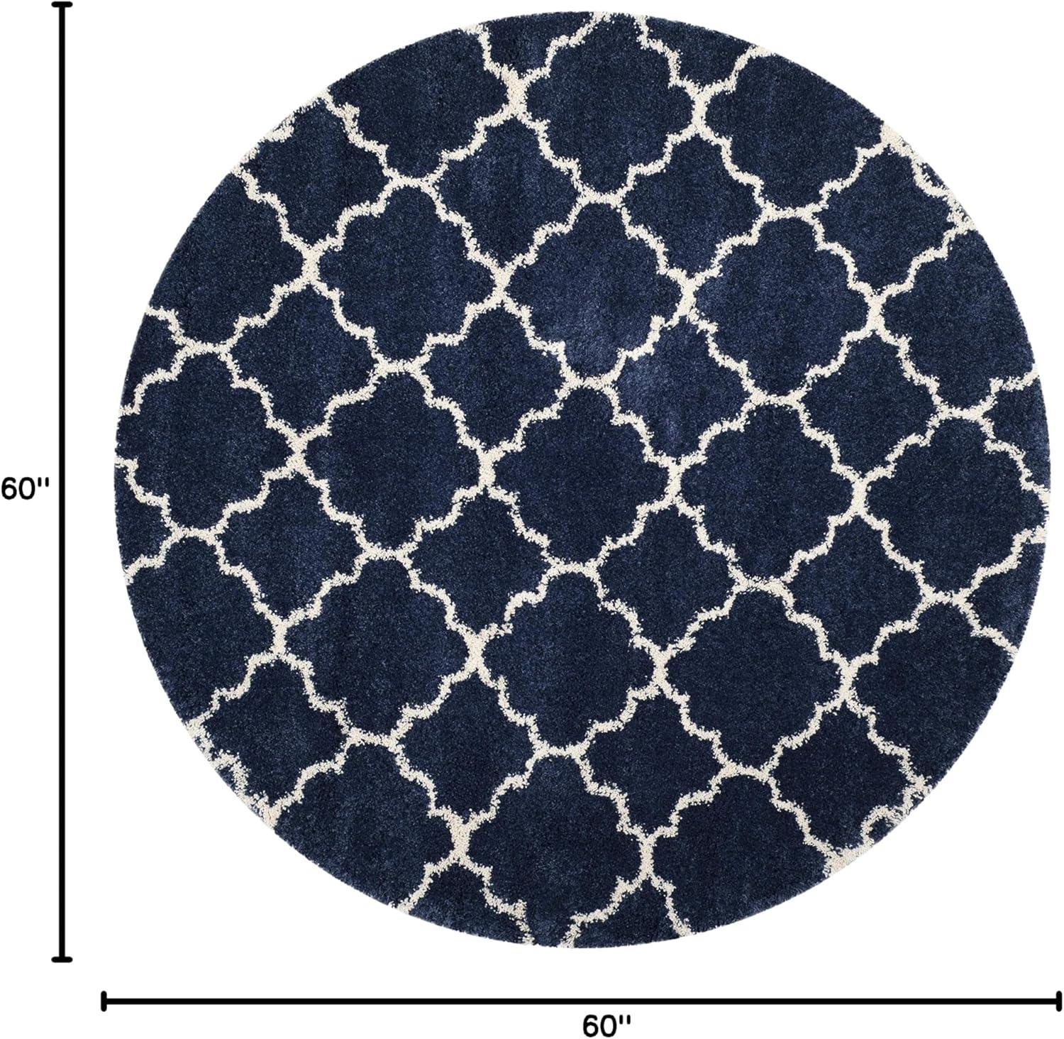 image:imageSAFAVIEH Hudson Shag Collection Area Rug 53 x 76 Grey amp Ivory Moroccan Trellis Design NonShedding amp Easy Care 2inch Thick Ideal for High Traffic Areas in Living Room Bedroom SGH282BNavyIvory