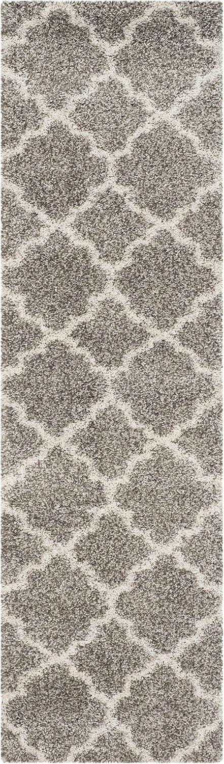 image:imageSAFAVIEH Hudson Shag Collection Area Rug 53 x 76 Grey amp Ivory Moroccan Trellis Design NonShedding amp Easy Care 2inch Thick Ideal for High Traffic Areas in Living Room Bedroom SGH282BGreyIvory