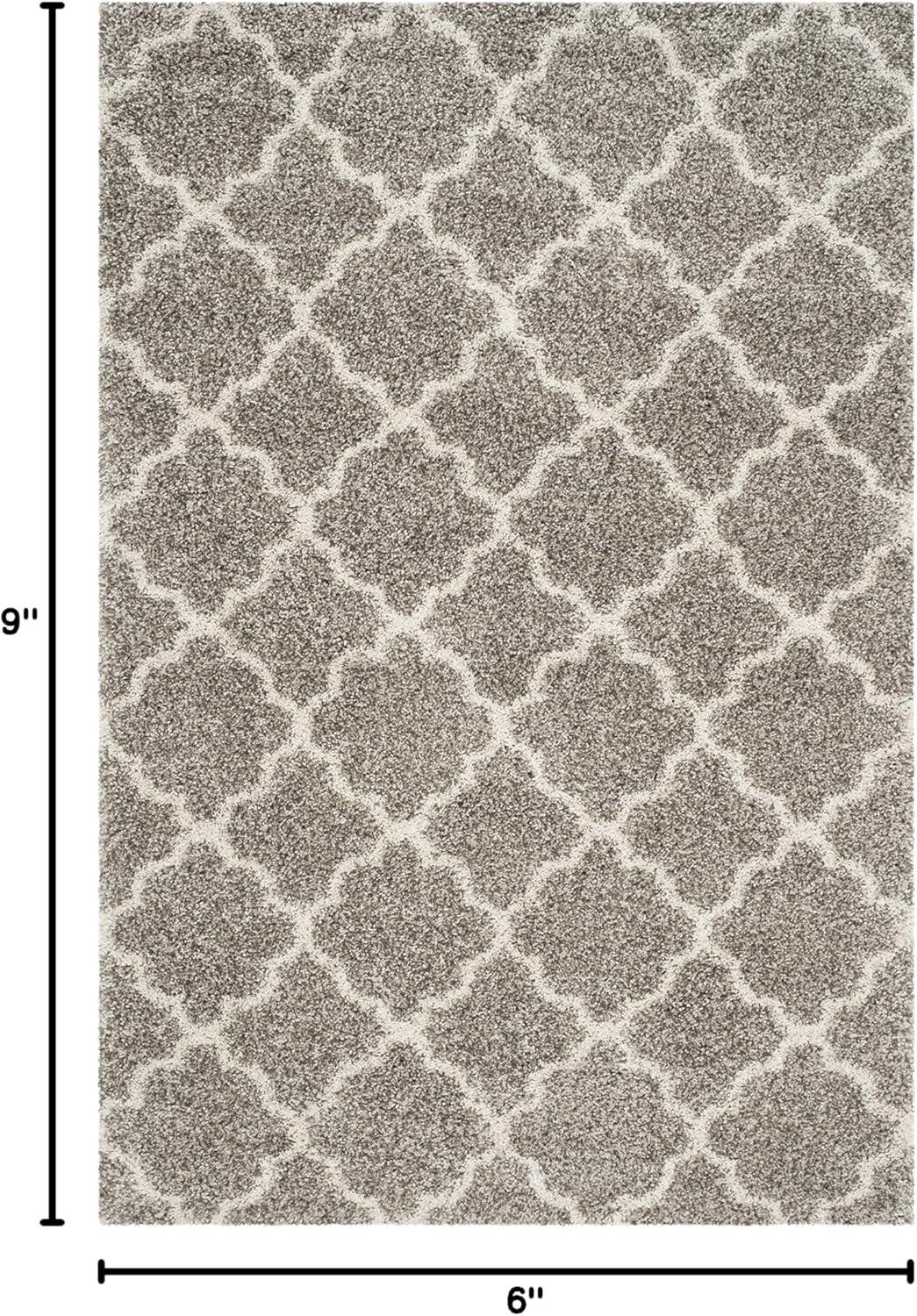 image:imageSAFAVIEH Hudson Shag Collection Area Rug 53 x 76 Grey amp Ivory Moroccan Trellis Design NonShedding amp Easy Care 2inch Thick Ideal for High Traffic Areas in Living Room Bedroom SGH282BGreyIvory