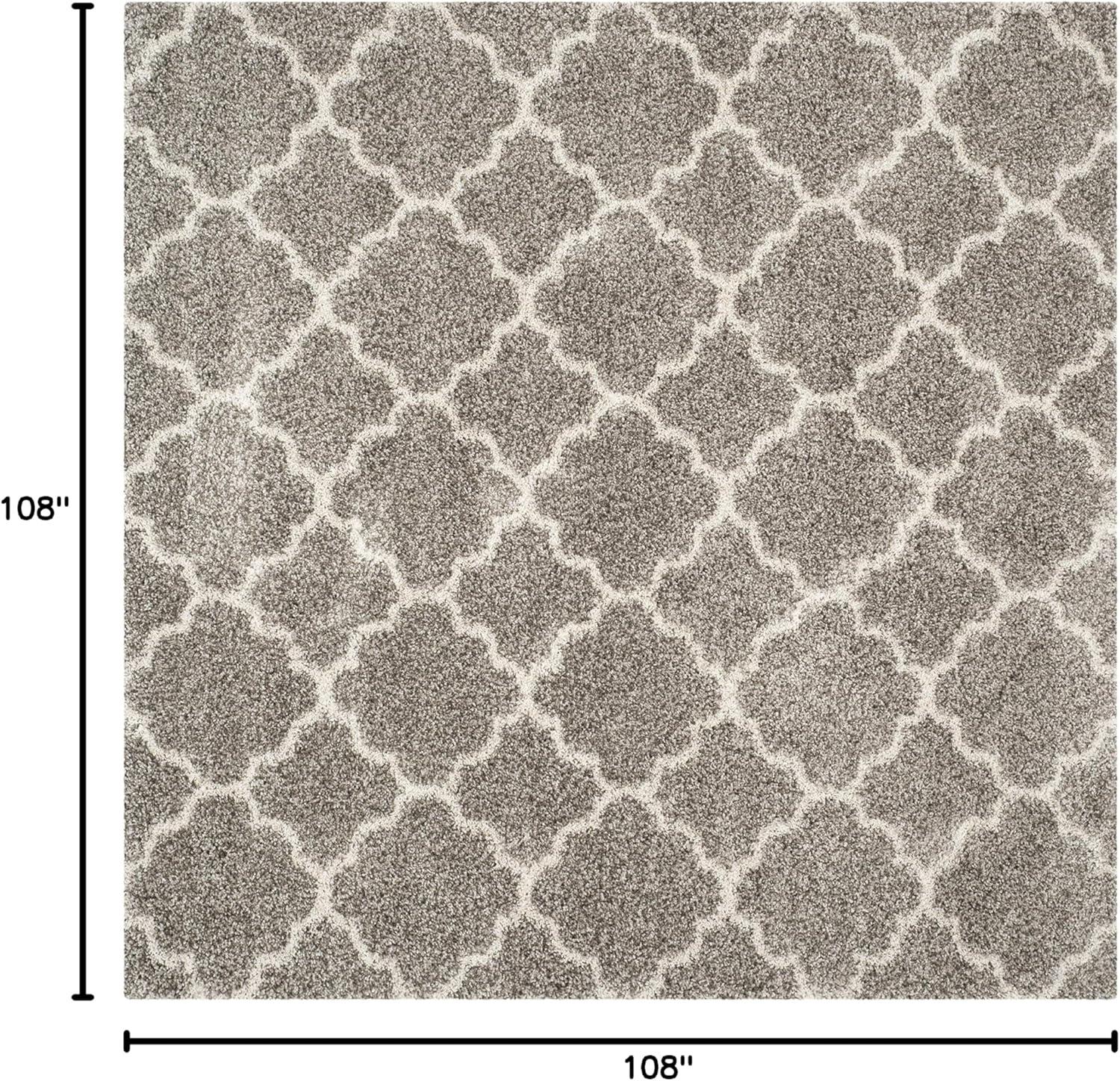 image:imageSAFAVIEH Hudson Shag Collection Area Rug 53 x 76 Grey amp Ivory Moroccan Trellis Design NonShedding amp Easy Care 2inch Thick Ideal for High Traffic Areas in Living Room Bedroom SGH282BGreyIvory