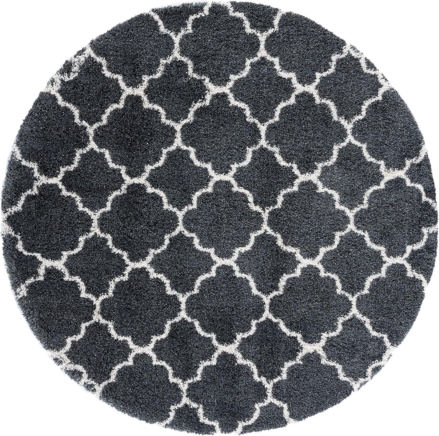 image:imageSAFAVIEH Hudson Shag Collection Area Rug 53 x 76 Grey amp Ivory Moroccan Trellis Design NonShedding amp Easy Care 2inch Thick Ideal for High Traffic Areas in Living Room Bedroom SGH282BDark GreyIvory