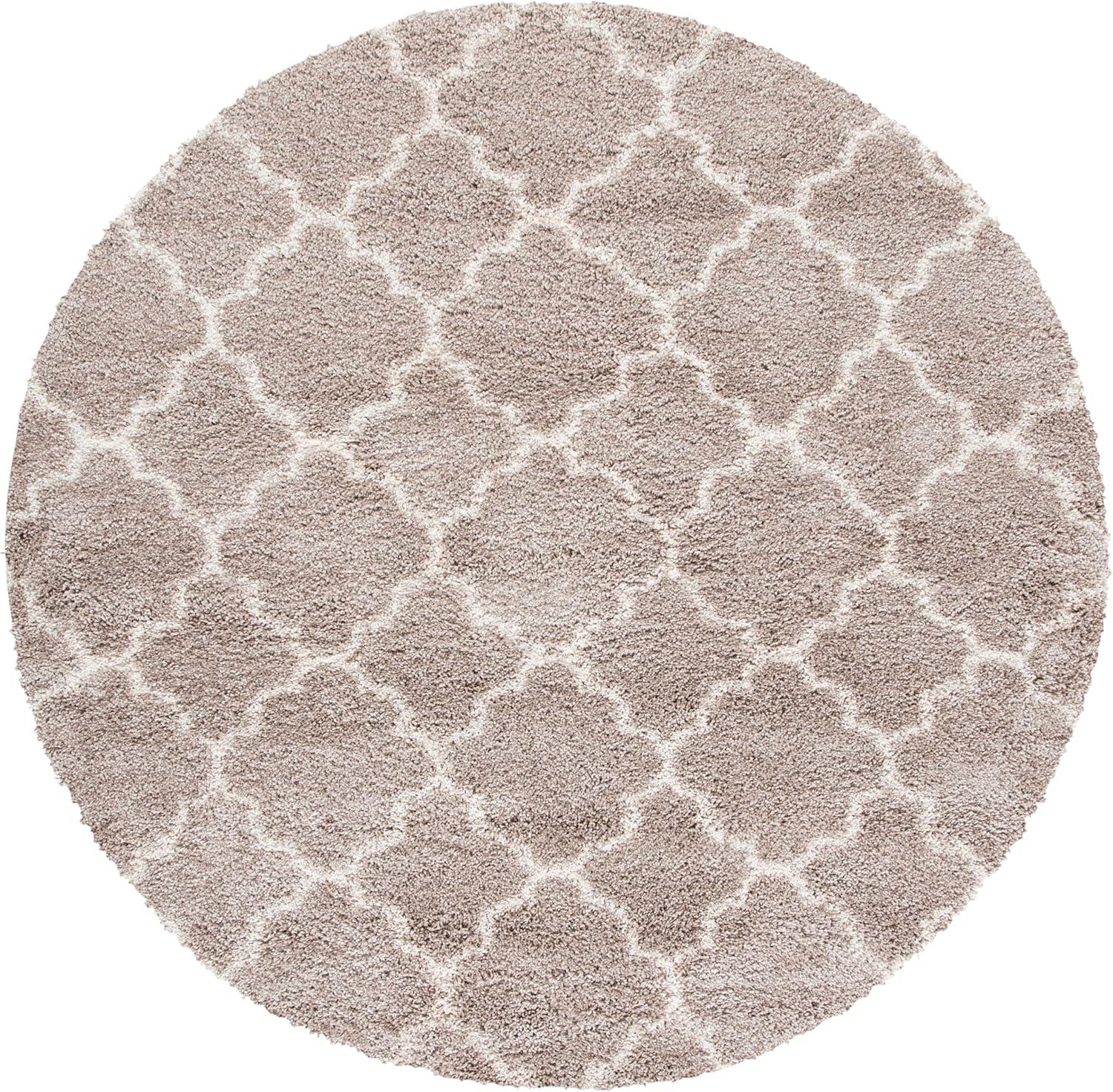 image:imageSAFAVIEH Hudson Shag Collection Area Rug 53 x 76 Grey amp Ivory Moroccan Trellis Design NonShedding amp Easy Care 2inch Thick Ideal for High Traffic Areas in Living Room Bedroom SGH282BBeigeIvory