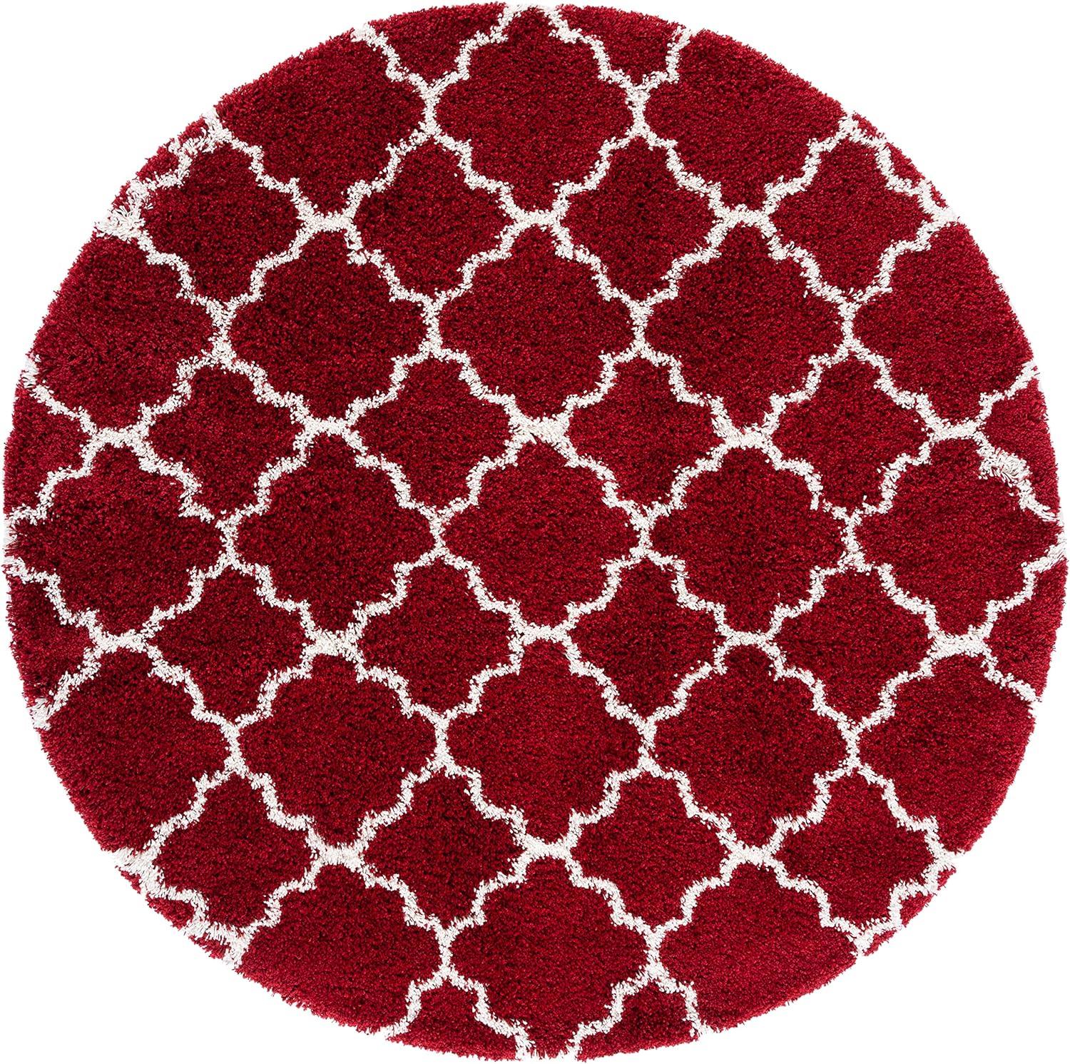 image:imageSAFAVIEH Hudson Shag Collection Area Rug 53 x 76 Grey amp Ivory Moroccan Trellis Design NonShedding amp Easy Care 2inch Thick Ideal for High Traffic Areas in Living Room Bedroom SGH282BRedIvory