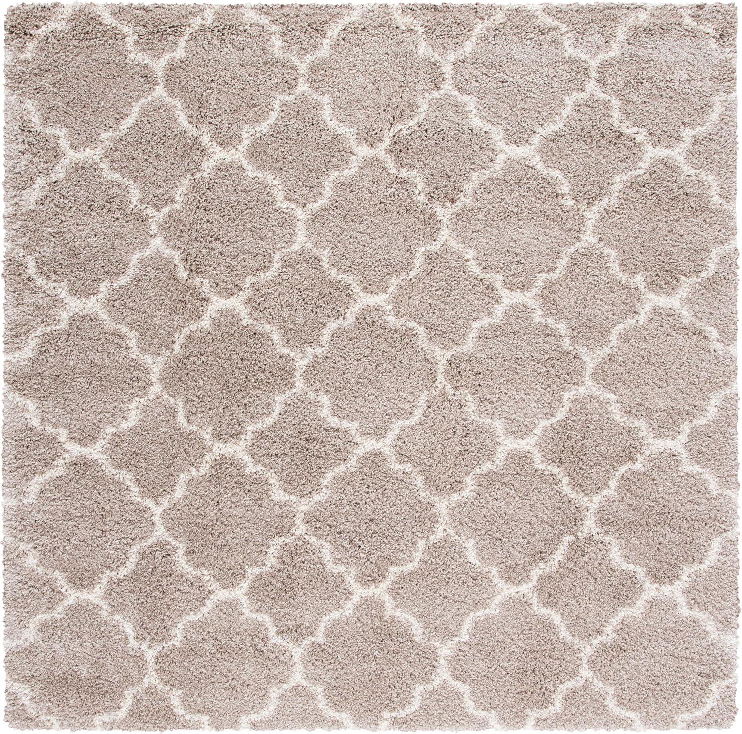 image:imageSAFAVIEH Hudson Shag Collection Area Rug 53 x 76 Grey amp Ivory Moroccan Trellis Design NonShedding amp Easy Care 2inch Thick Ideal for High Traffic Areas in Living Room Bedroom SGH282BBeigeIvory