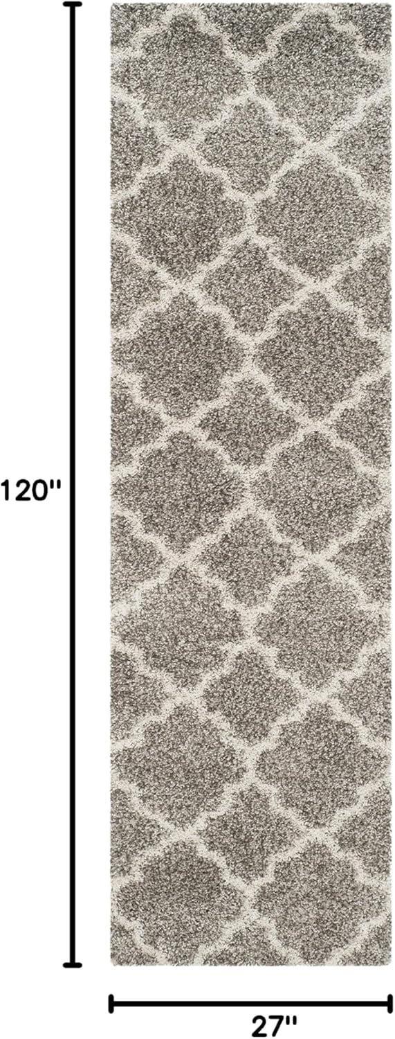 image:imageSAFAVIEH Hudson Shag Collection Area Rug 53 x 76 Grey amp Ivory Moroccan Trellis Design NonShedding amp Easy Care 2inch Thick Ideal for High Traffic Areas in Living Room Bedroom SGH282BGreyIvory