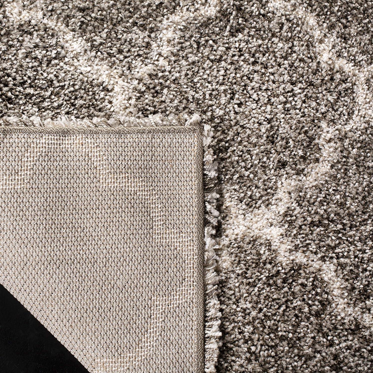image:imageSAFAVIEH Hudson Shag Collection Area Rug 53 x 76 Grey amp Ivory Moroccan Trellis Design NonShedding amp Easy Care 2inch Thick Ideal for High Traffic Areas in Living Room Bedroom SGH282BGreyIvory