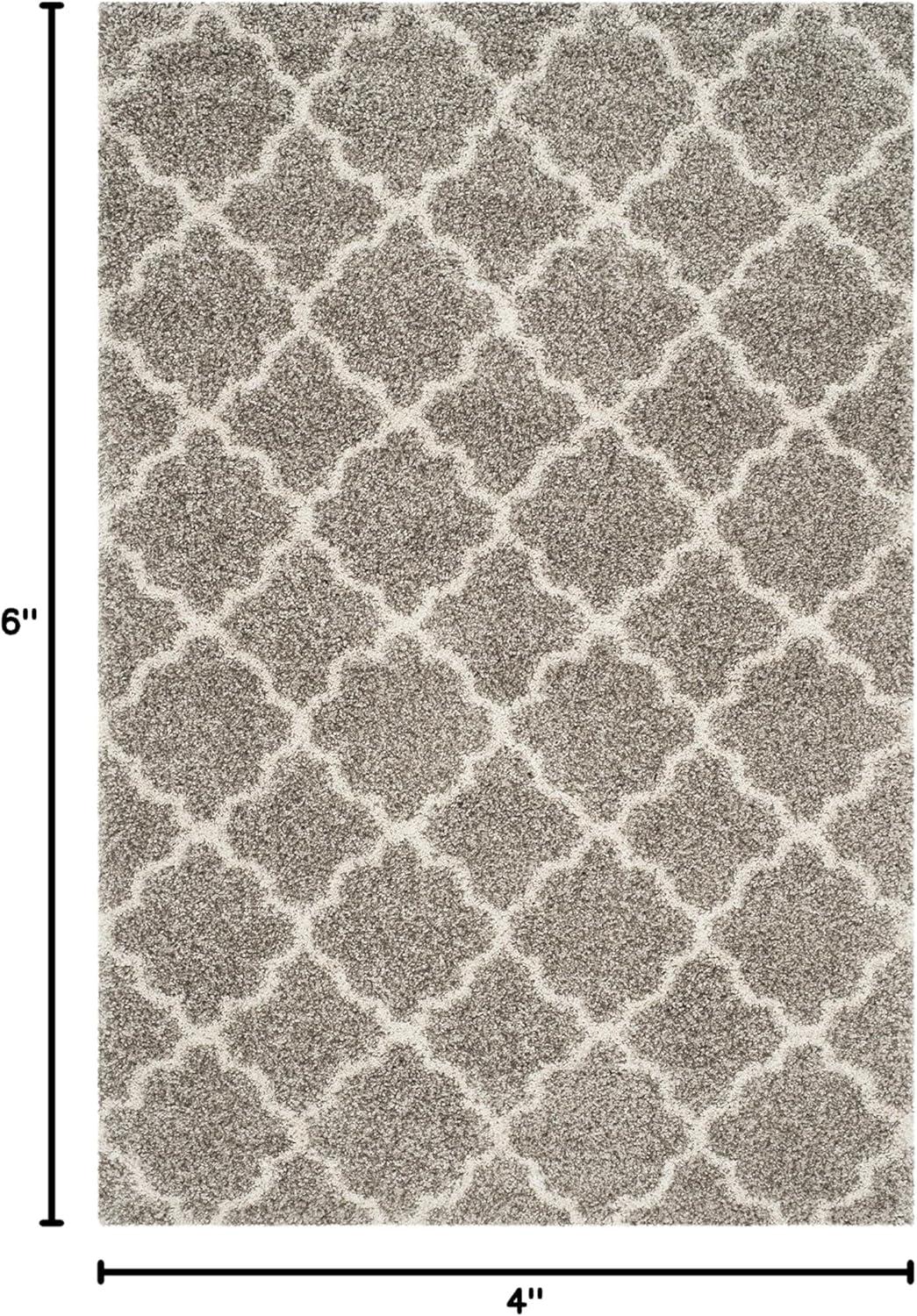 image:imageSAFAVIEH Hudson Shag Collection Area Rug 53 x 76 Grey amp Ivory Moroccan Trellis Design NonShedding amp Easy Care 2inch Thick Ideal for High Traffic Areas in Living Room Bedroom SGH282BGreyIvory