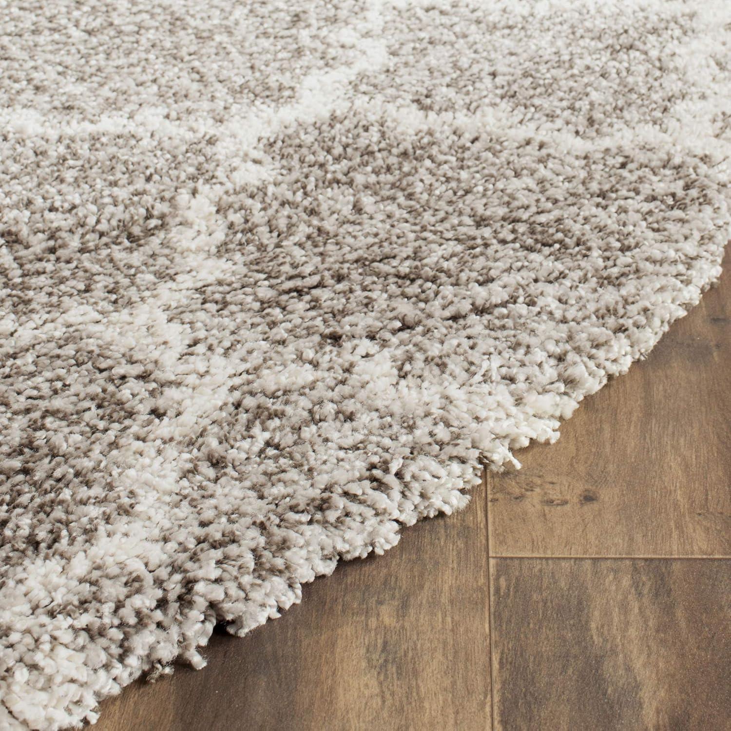 image:imageSAFAVIEH Hudson Shag Collection Area Rug 53 x 76 Grey amp Ivory Moroccan Trellis Design NonShedding amp Easy Care 2inch Thick Ideal for High Traffic Areas in Living Room Bedroom SGH282BGreyIvory