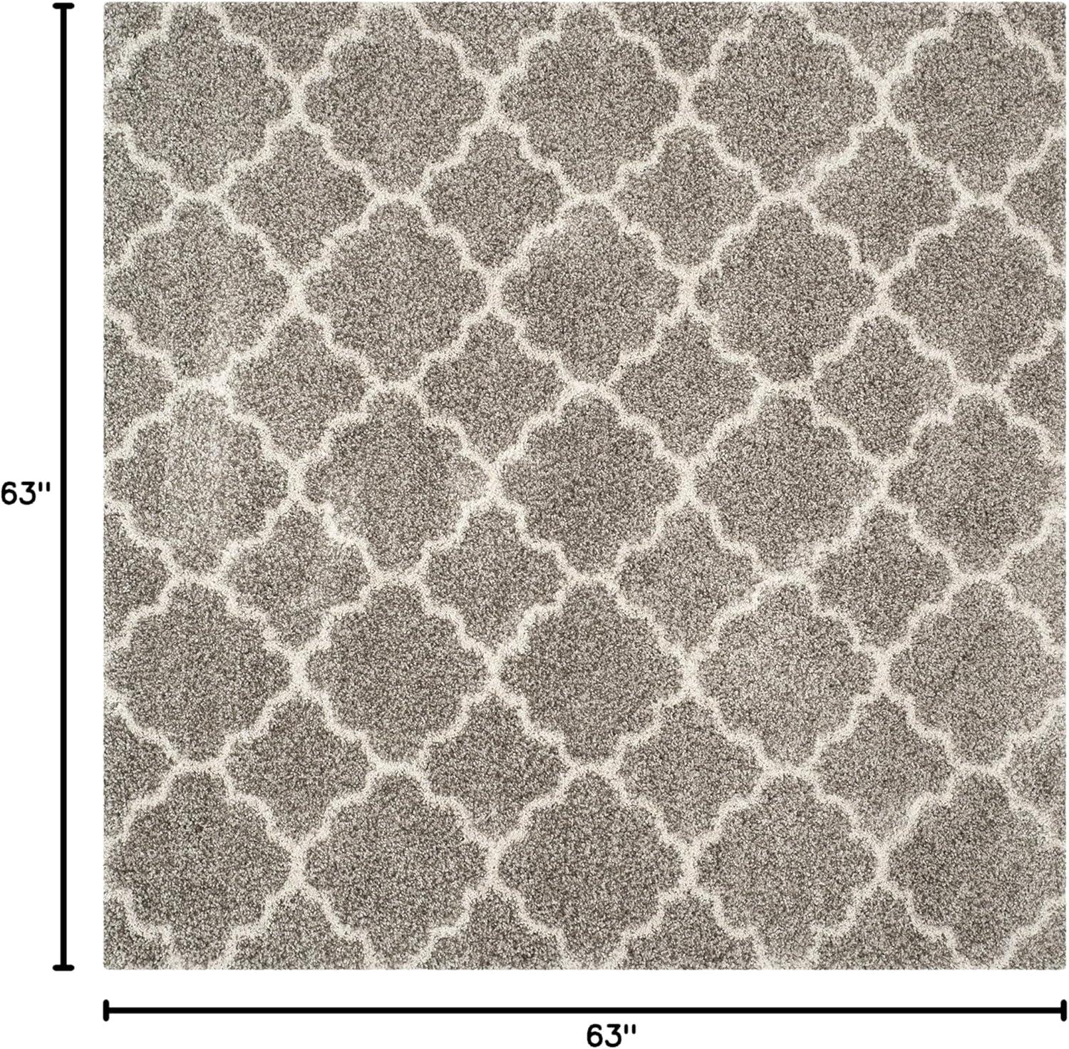 image:imageSAFAVIEH Hudson Shag Collection Area Rug 53 x 76 Grey amp Ivory Moroccan Trellis Design NonShedding amp Easy Care 2inch Thick Ideal for High Traffic Areas in Living Room Bedroom SGH282BGreyIvory