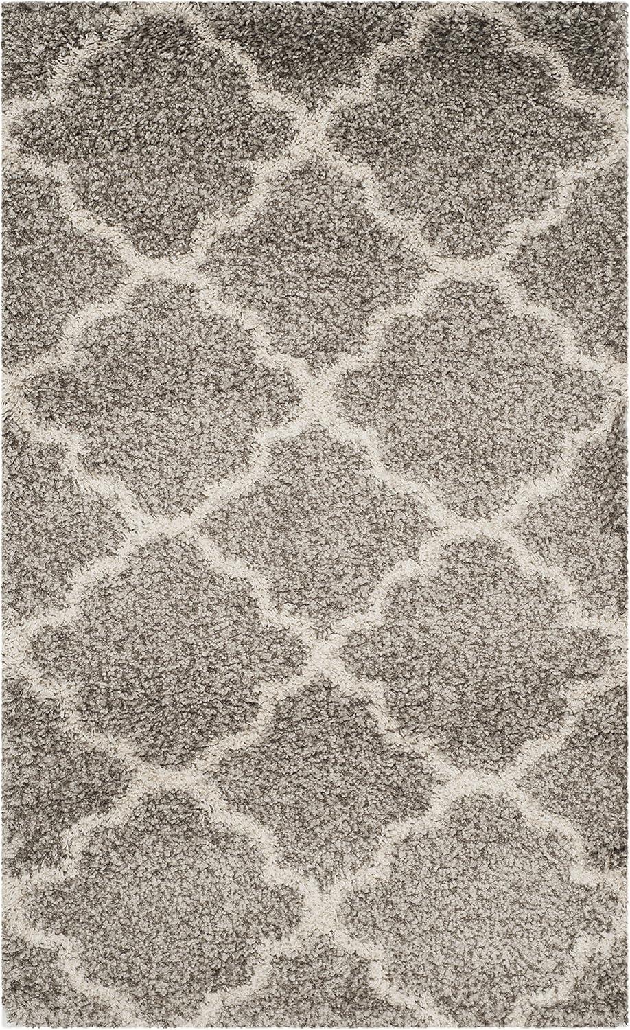 image:imageSAFAVIEH Hudson Shag Collection Area Rug 53 x 76 Grey amp Ivory Moroccan Trellis Design NonShedding amp Easy Care 2inch Thick Ideal for High Traffic Areas in Living Room Bedroom SGH282BGreyIvory