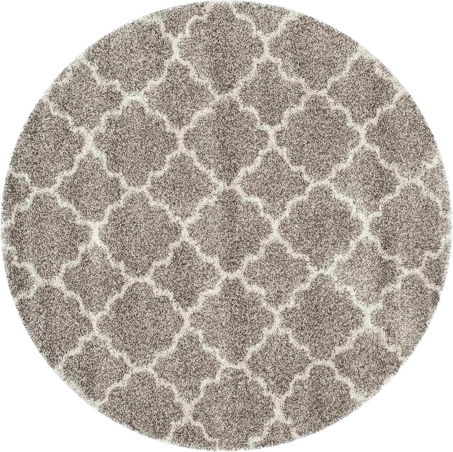 image:imageSAFAVIEH Hudson Shag Collection Area Rug 53 x 76 Grey amp Ivory Moroccan Trellis Design NonShedding amp Easy Care 2inch Thick Ideal for High Traffic Areas in Living Room Bedroom SGH282BGreyIvory