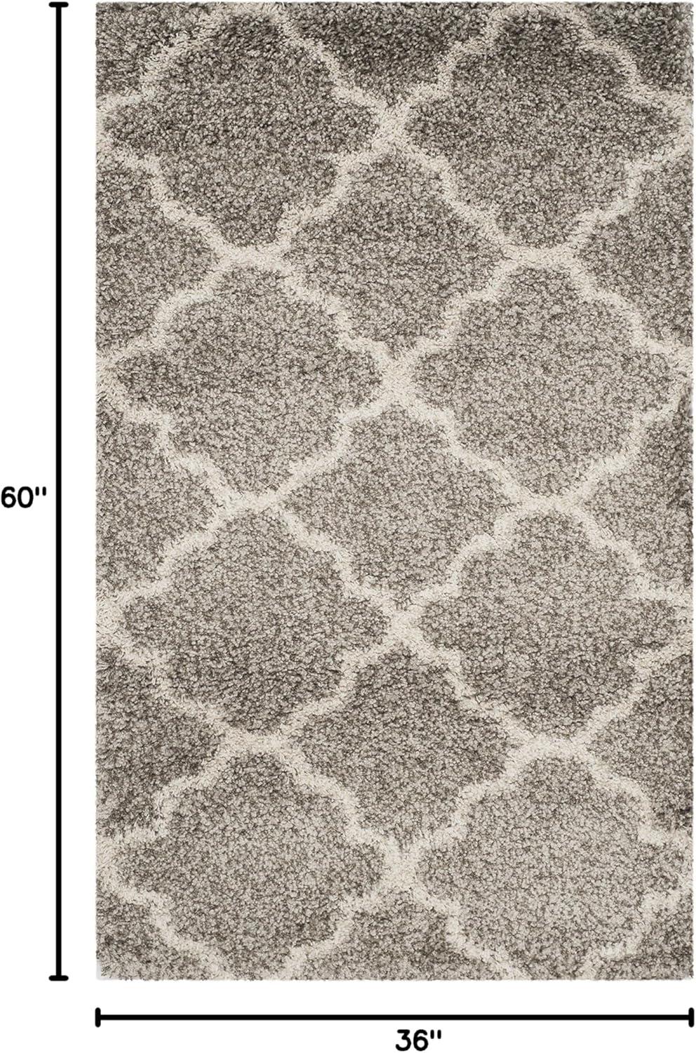 image:imageSAFAVIEH Hudson Shag Collection Area Rug 53 x 76 Grey amp Ivory Moroccan Trellis Design NonShedding amp Easy Care 2inch Thick Ideal for High Traffic Areas in Living Room Bedroom SGH282BGreyIvory