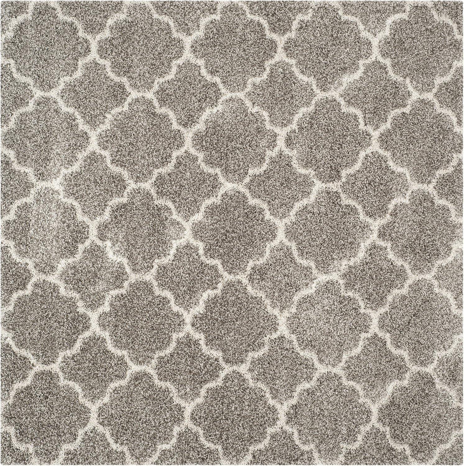 image:imageSAFAVIEH Hudson Shag Collection Area Rug 53 x 76 Grey amp Ivory Moroccan Trellis Design NonShedding amp Easy Care 2inch Thick Ideal for High Traffic Areas in Living Room Bedroom SGH282BGreyIvory