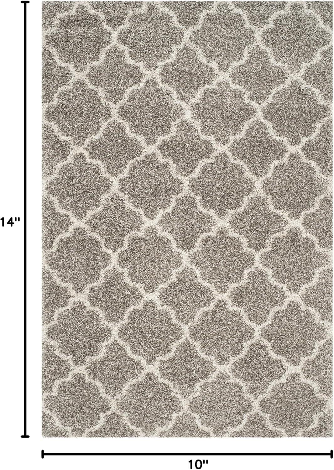 image:imageSAFAVIEH Hudson Shag Collection Area Rug 53 x 76 Grey amp Ivory Moroccan Trellis Design NonShedding amp Easy Care 2inch Thick Ideal for High Traffic Areas in Living Room Bedroom SGH282BGreyIvory