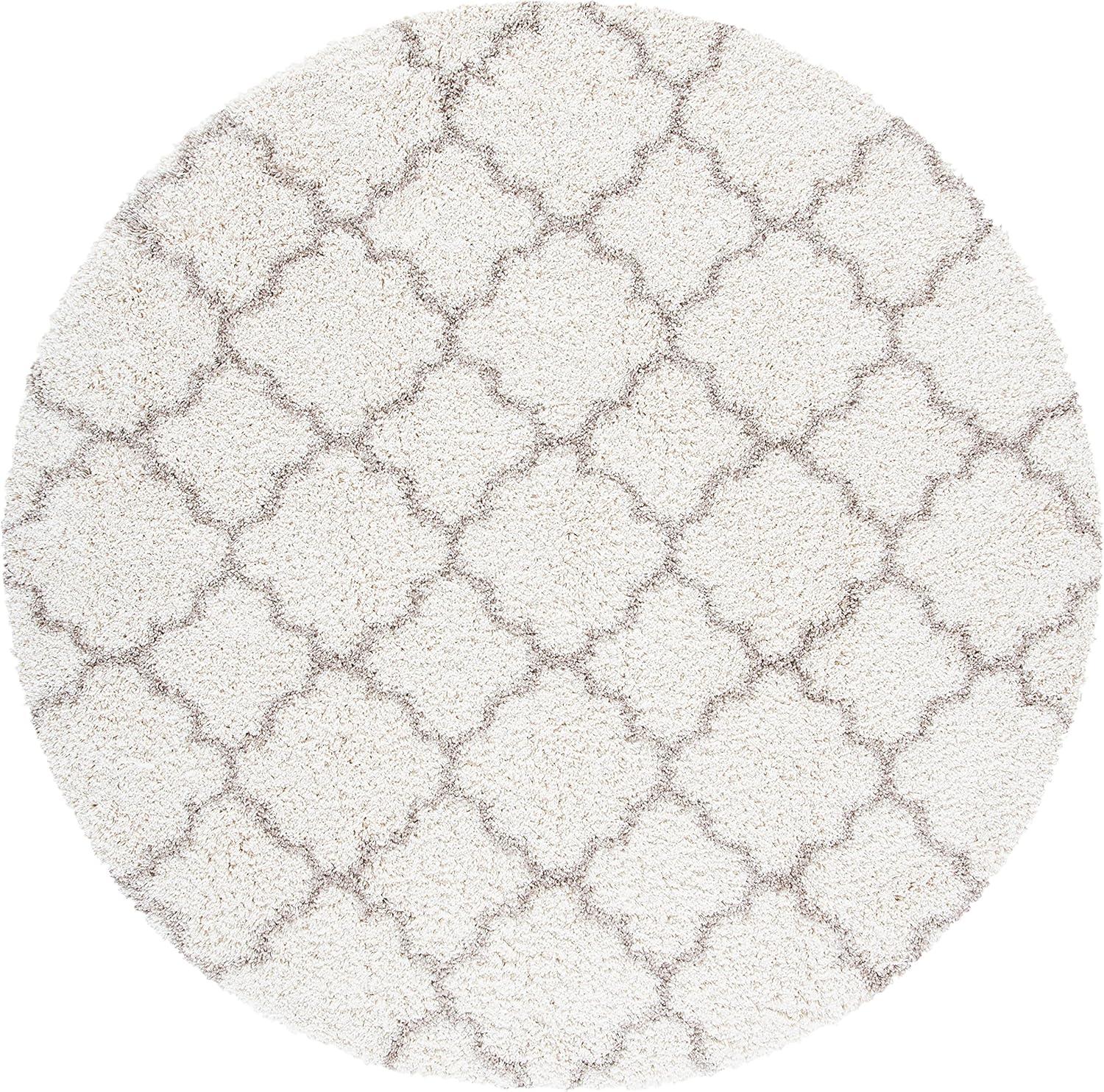 image:imageSAFAVIEH Hudson Shag Collection Area Rug 53 x 76 Grey amp Ivory Moroccan Trellis Design NonShedding amp Easy Care 2inch Thick Ideal for High Traffic Areas in Living Room Bedroom SGH282BIvoryBeige
