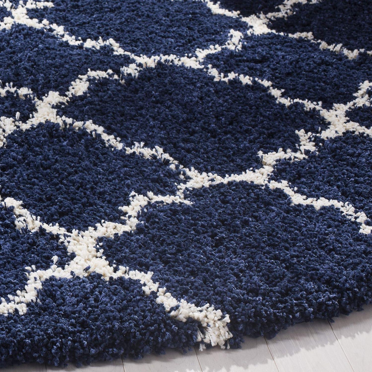 image:imageSAFAVIEH Hudson Shag Collection Area Rug 53 x 76 Grey amp Ivory Moroccan Trellis Design NonShedding amp Easy Care 2inch Thick Ideal for High Traffic Areas in Living Room Bedroom SGH282BNavyIvory