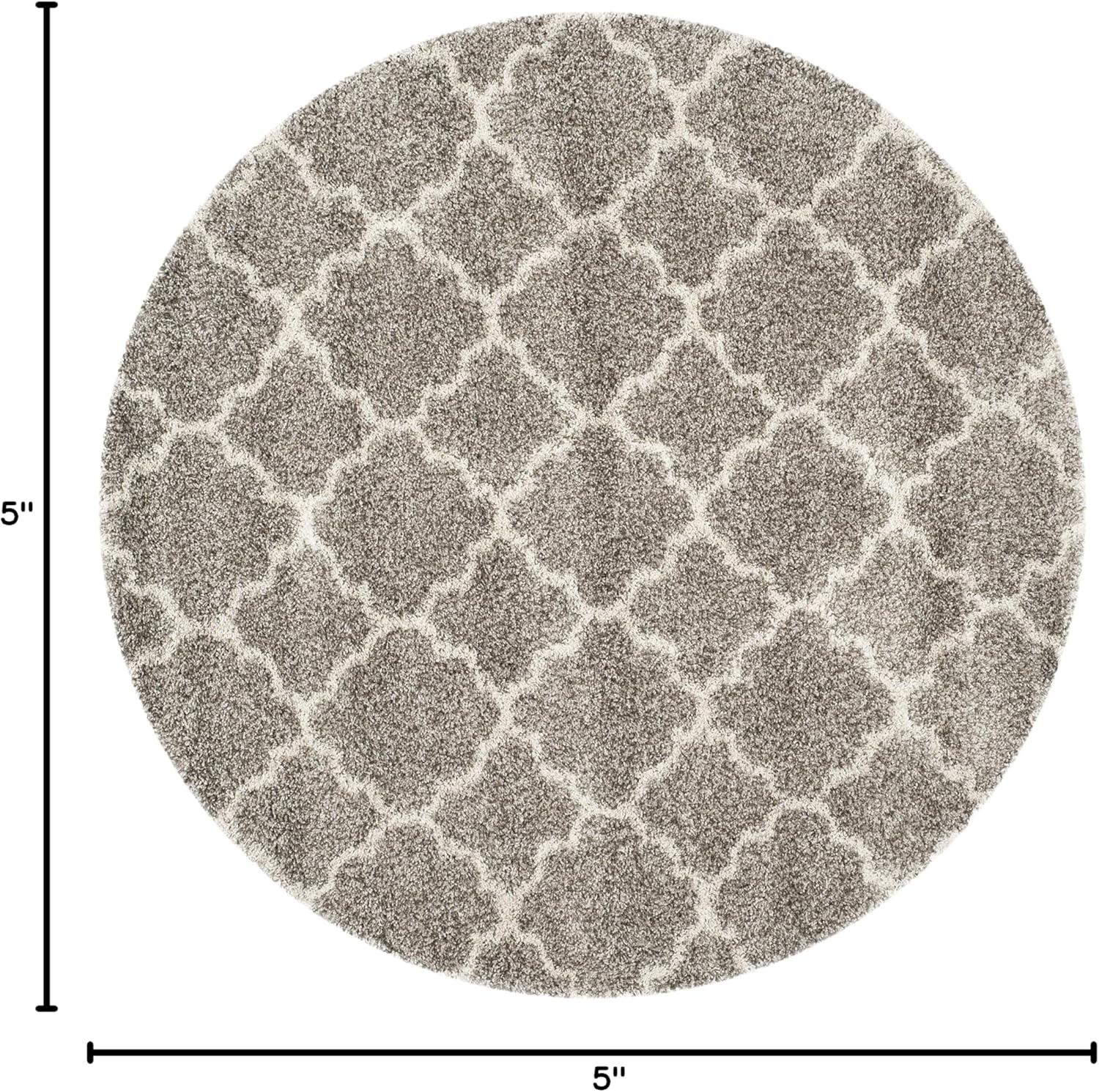 image:imageSAFAVIEH Hudson Shag Collection Area Rug 53 x 76 Grey amp Ivory Moroccan Trellis Design NonShedding amp Easy Care 2inch Thick Ideal for High Traffic Areas in Living Room Bedroom SGH282BGreyIvory