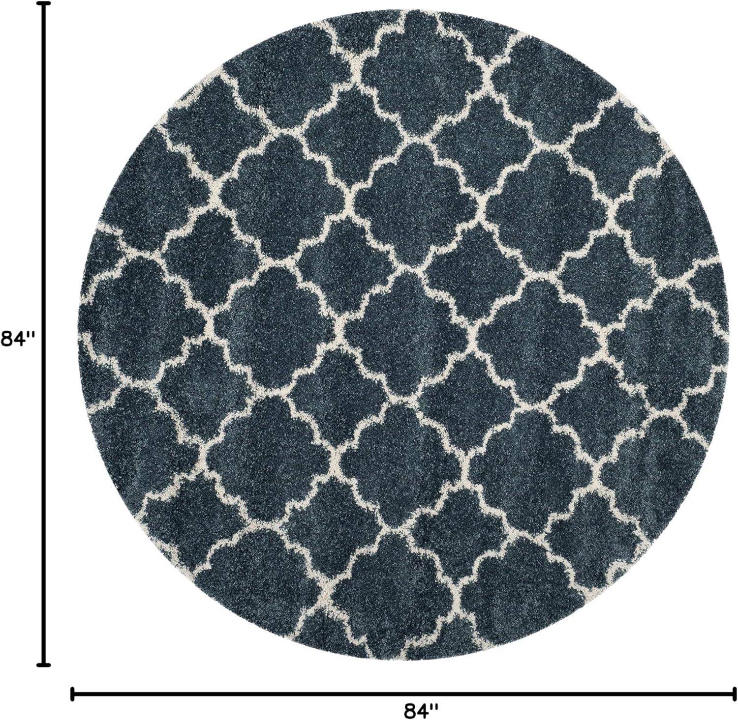 image:imageSAFAVIEH Hudson Shag Collection Area Rug 53 x 76 Grey amp Ivory Moroccan Trellis Design NonShedding amp Easy Care 2inch Thick Ideal for High Traffic Areas in Living Room Bedroom SGH282BSlate BlueIvory