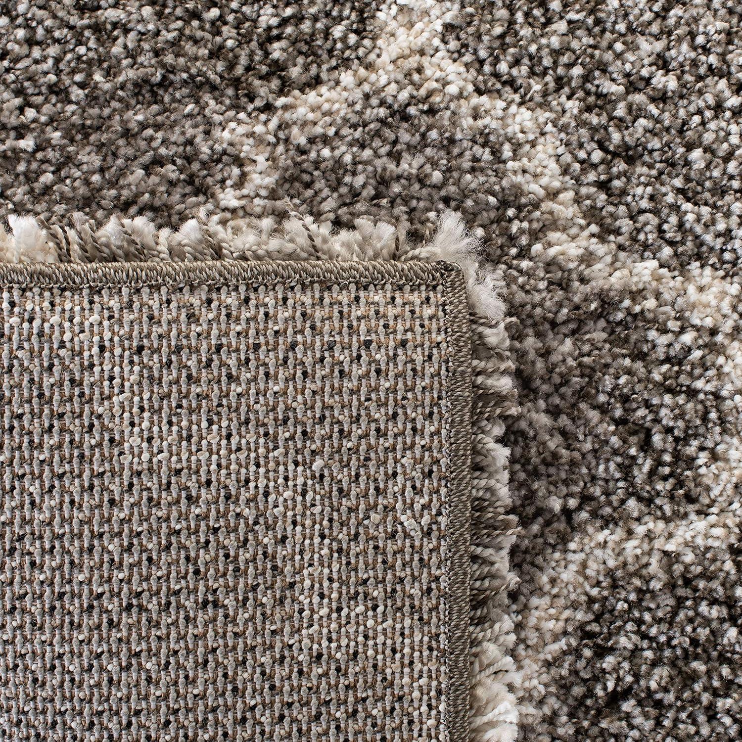 image:imageSAFAVIEH Hudson Shag Collection Area Rug 53 x 76 Grey amp Ivory Moroccan Trellis Design NonShedding amp Easy Care 2inch Thick Ideal for High Traffic Areas in Living Room Bedroom SGH282BGreyIvory