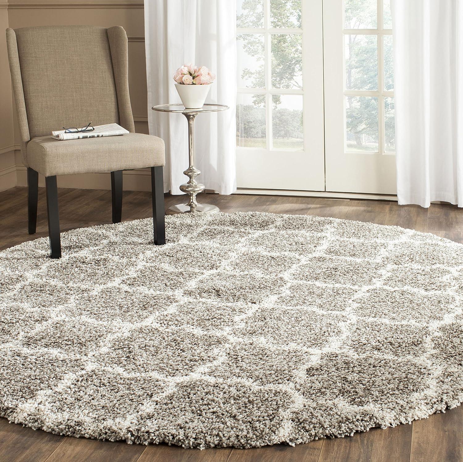 image:imageSAFAVIEH Hudson Shag Collection Area Rug 53 x 76 Grey amp Ivory Moroccan Trellis Design NonShedding amp Easy Care 2inch Thick Ideal for High Traffic Areas in Living Room Bedroom SGH282BGreyIvory