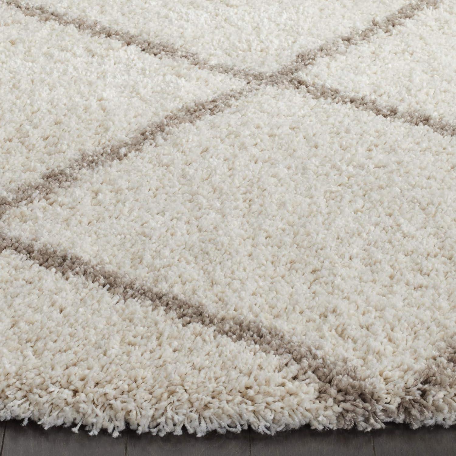 image:imageSAFAVIEH Hudson Shag Collection Area Rug 53 x 76 Ivory amp Grey Modern Trellis Design NonShedding amp Easy Care 2inch Thick Ideal for High Traffic Areas in Living Room Bedroom SGH281AIvoryBeige