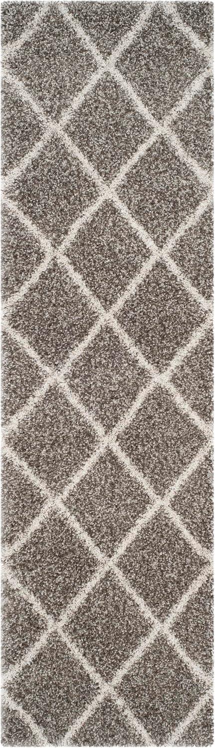 image:imageSAFAVIEH Hudson Shag Collection Area Rug 53 x 76 Ivory amp Grey Modern Trellis Design NonShedding amp Easy Care 2inch Thick Ideal for High Traffic Areas in Living Room Bedroom SGH281AGreyIvory