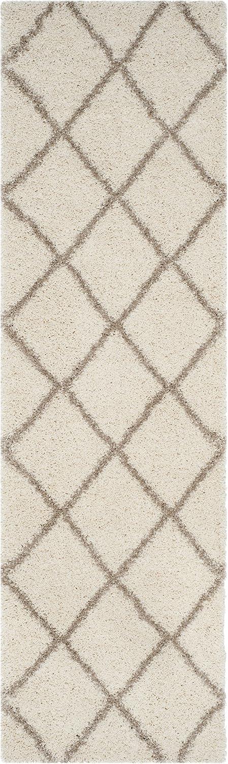image:imageSAFAVIEH Hudson Shag Collection Area Rug 53 x 76 Ivory amp Grey Modern Trellis Design NonShedding amp Easy Care 2inch Thick Ideal for High Traffic Areas in Living Room Bedroom SGH281AIvoryBeige