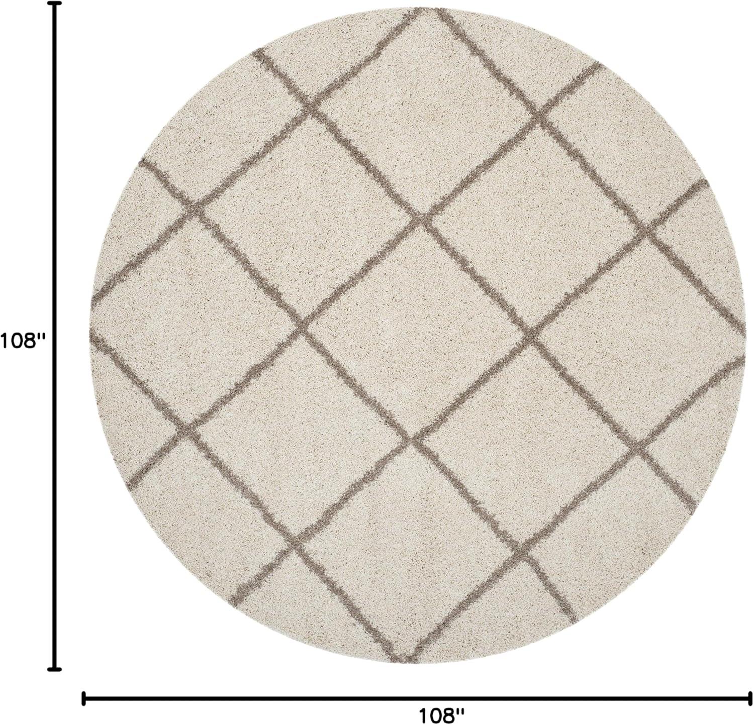 image:imageSAFAVIEH Hudson Shag Collection Area Rug 53 x 76 Ivory amp Grey Modern Trellis Design NonShedding amp Easy Care 2inch Thick Ideal for High Traffic Areas in Living Room Bedroom SGH281AIvoryBeige