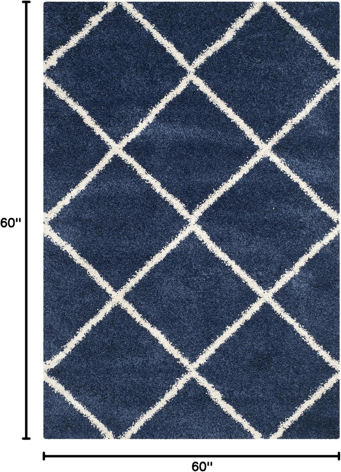 image:imageSAFAVIEH Hudson Shag Collection Area Rug 53 x 76 Ivory amp Grey Modern Trellis Design NonShedding amp Easy Care 2inch Thick Ideal for High Traffic Areas in Living Room Bedroom SGH281ANavyIvory