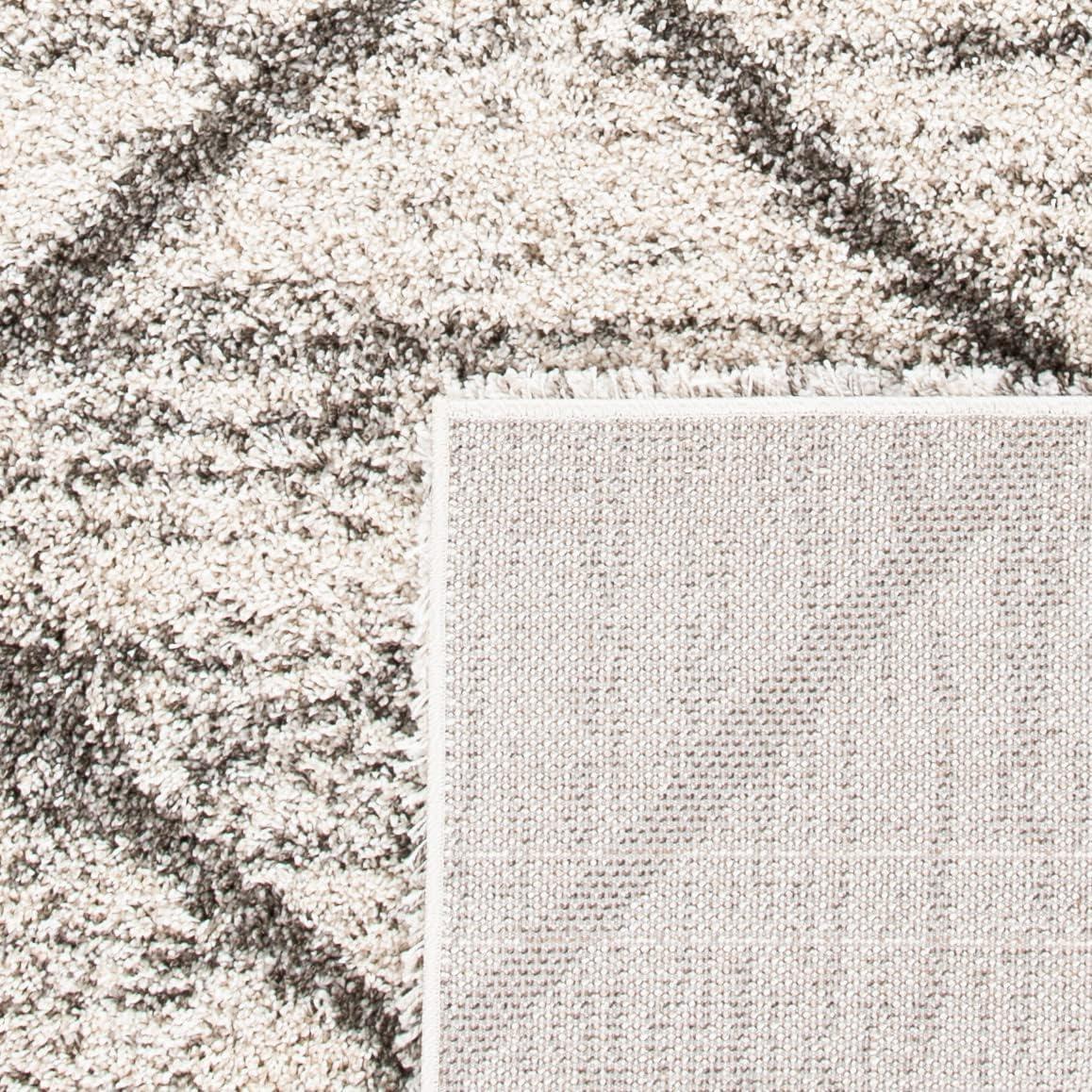 image:imageSAFAVIEH Hudson Shag Collection Area Rug 53 x 76 Ivory amp Grey Modern Trellis Design NonShedding amp Easy Care 2inch Thick Ideal for High Traffic Areas in Living Room Bedroom SGH281AGreyBeige