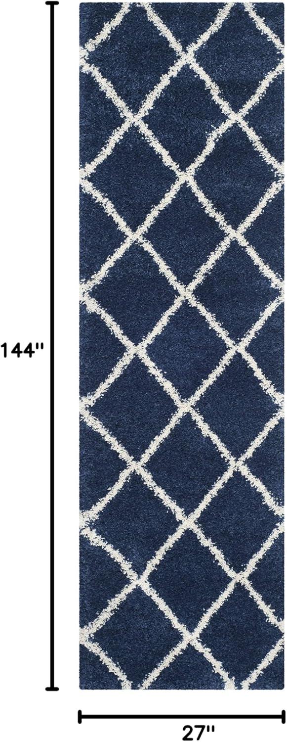 image:imageSAFAVIEH Hudson Shag Collection Area Rug 53 x 76 Ivory amp Grey Modern Trellis Design NonShedding amp Easy Care 2inch Thick Ideal for High Traffic Areas in Living Room Bedroom SGH281ANavyIvory