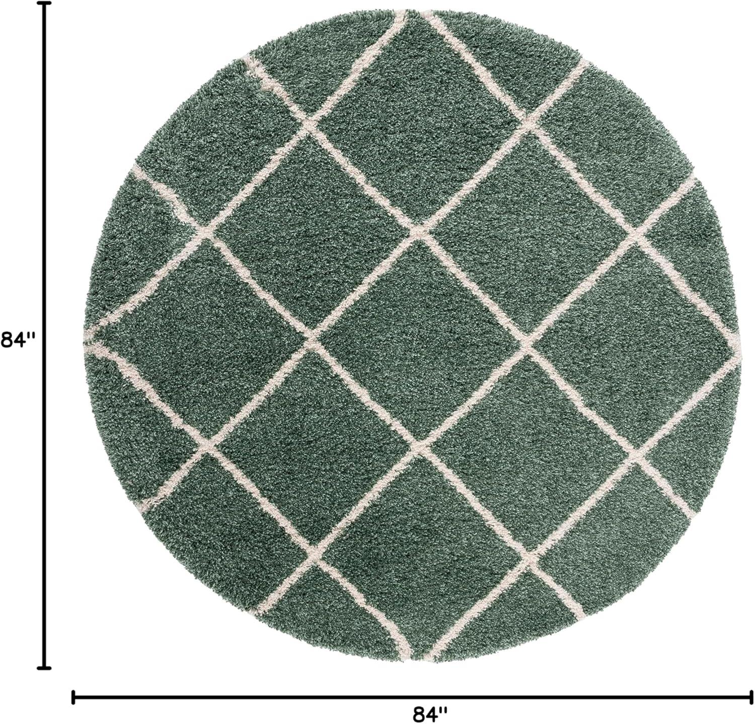 image:imageSAFAVIEH Hudson Shag Collection Area Rug 53 x 76 Ivory amp Grey Modern Trellis Design NonShedding amp Easy Care 2inch Thick Ideal for High Traffic Areas in Living Room Bedroom SGH281AGreenIvory