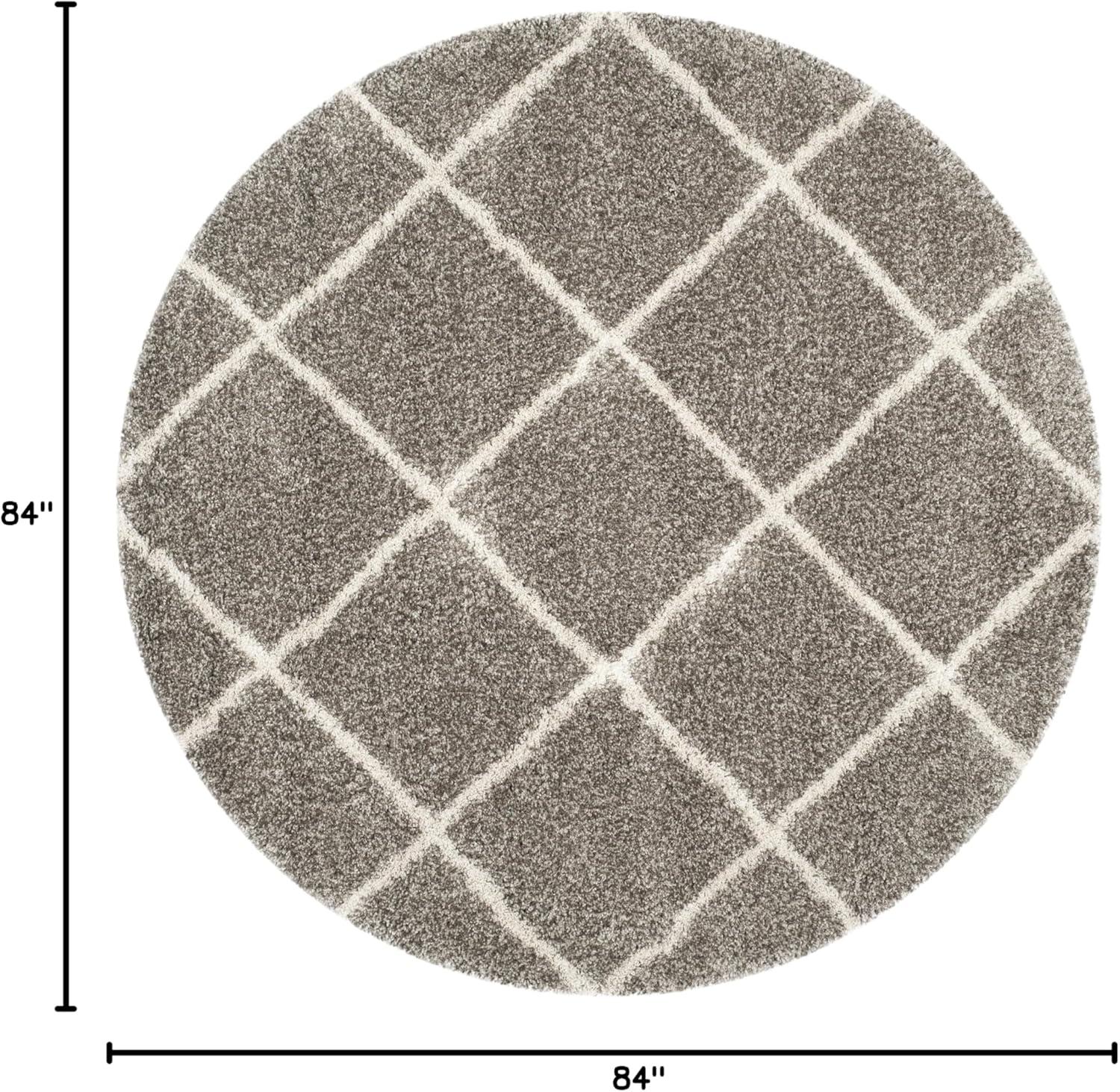 image:imageSAFAVIEH Hudson Shag Collection Area Rug 53 x 76 Ivory amp Grey Modern Trellis Design NonShedding amp Easy Care 2inch Thick Ideal for High Traffic Areas in Living Room Bedroom SGH281AGreyIvory