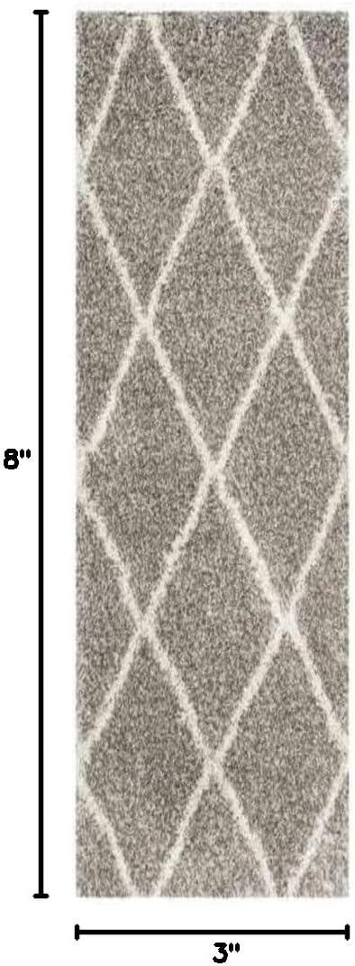 image:imageSAFAVIEH Hudson Shag Collection Area Rug 53 x 76 Ivory amp Grey Modern Trellis Design NonShedding amp Easy Care 2inch Thick Ideal for High Traffic Areas in Living Room Bedroom SGH281AGreyIvory