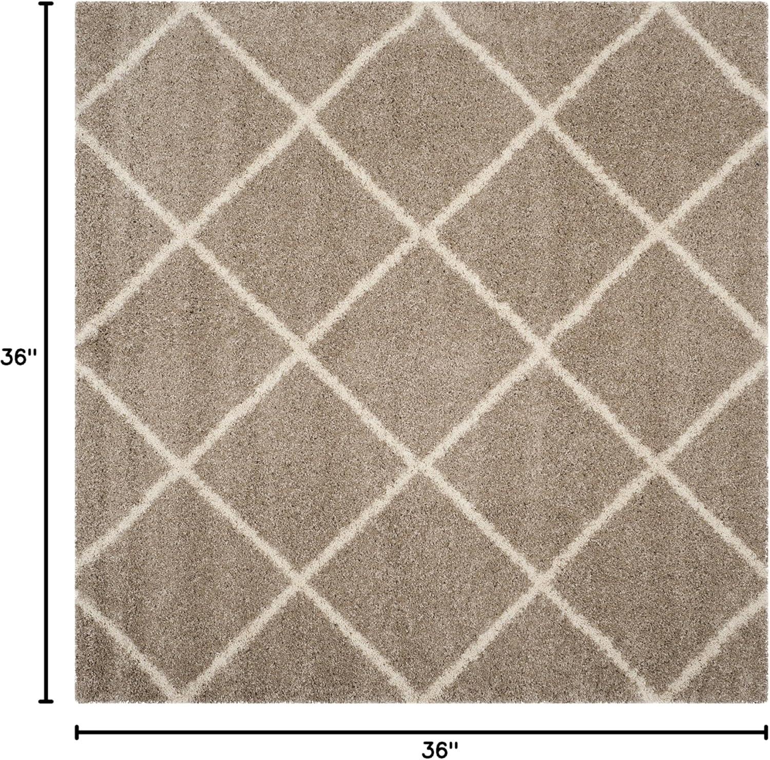 image:imageSAFAVIEH Hudson Shag Collection Area Rug 53 x 76 Ivory amp Grey Modern Trellis Design NonShedding amp Easy Care 2inch Thick Ideal for High Traffic Areas in Living Room Bedroom SGH281ABeigeIvory