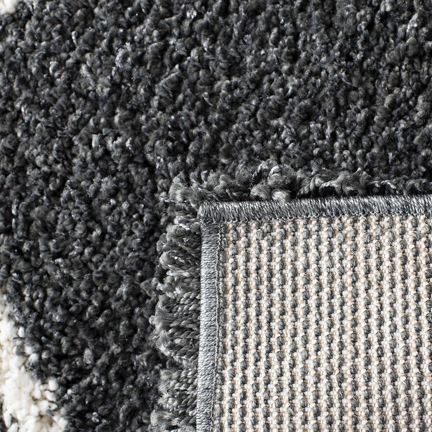 image:imageSAFAVIEH Hudson Shag Collection Area Rug 53 x 76 Ivory amp Grey Modern Trellis Design NonShedding amp Easy Care 2inch Thick Ideal for High Traffic Areas in Living Room Bedroom SGH281ADark GreyIvory