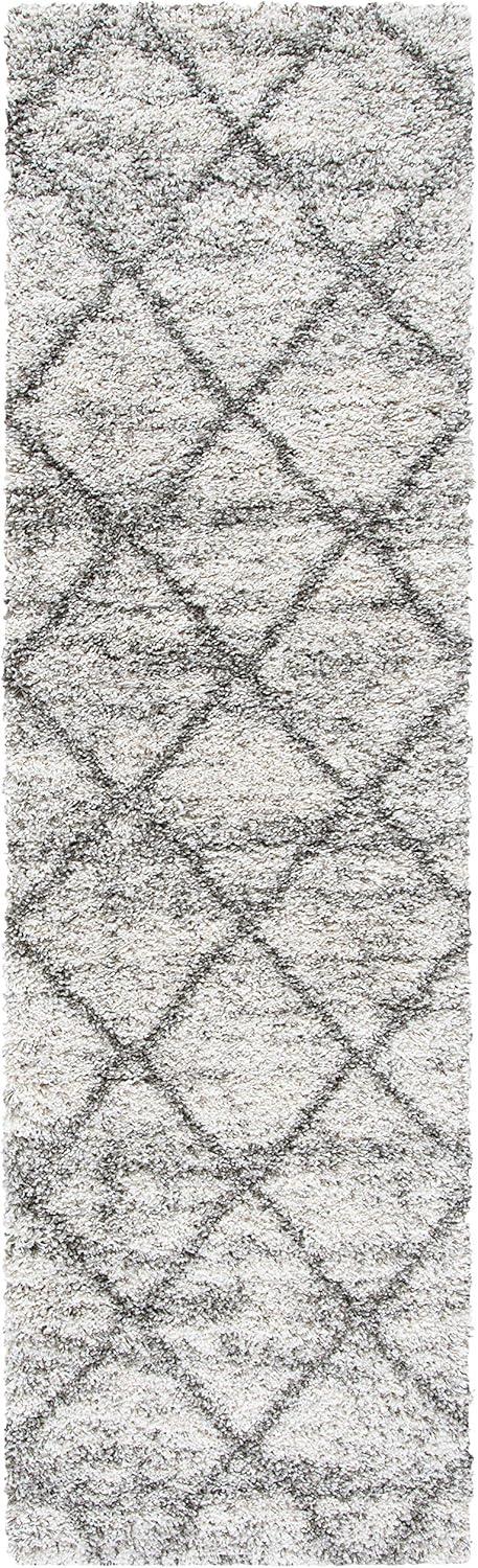 image:imageSAFAVIEH Hudson Shag Collection Area Rug 53 x 76 Ivory amp Grey Modern Trellis Design NonShedding amp Easy Care 2inch Thick Ideal for High Traffic Areas in Living Room Bedroom SGH281AGreyBeige