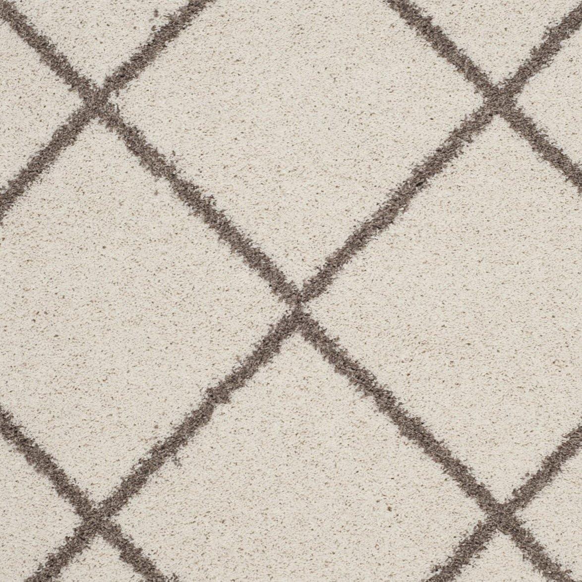 image:imageSAFAVIEH Hudson Shag Collection Area Rug 53 x 76 Ivory amp Grey Modern Trellis Design NonShedding amp Easy Care 2inch Thick Ideal for High Traffic Areas in Living Room Bedroom SGH281AIvoryBeige