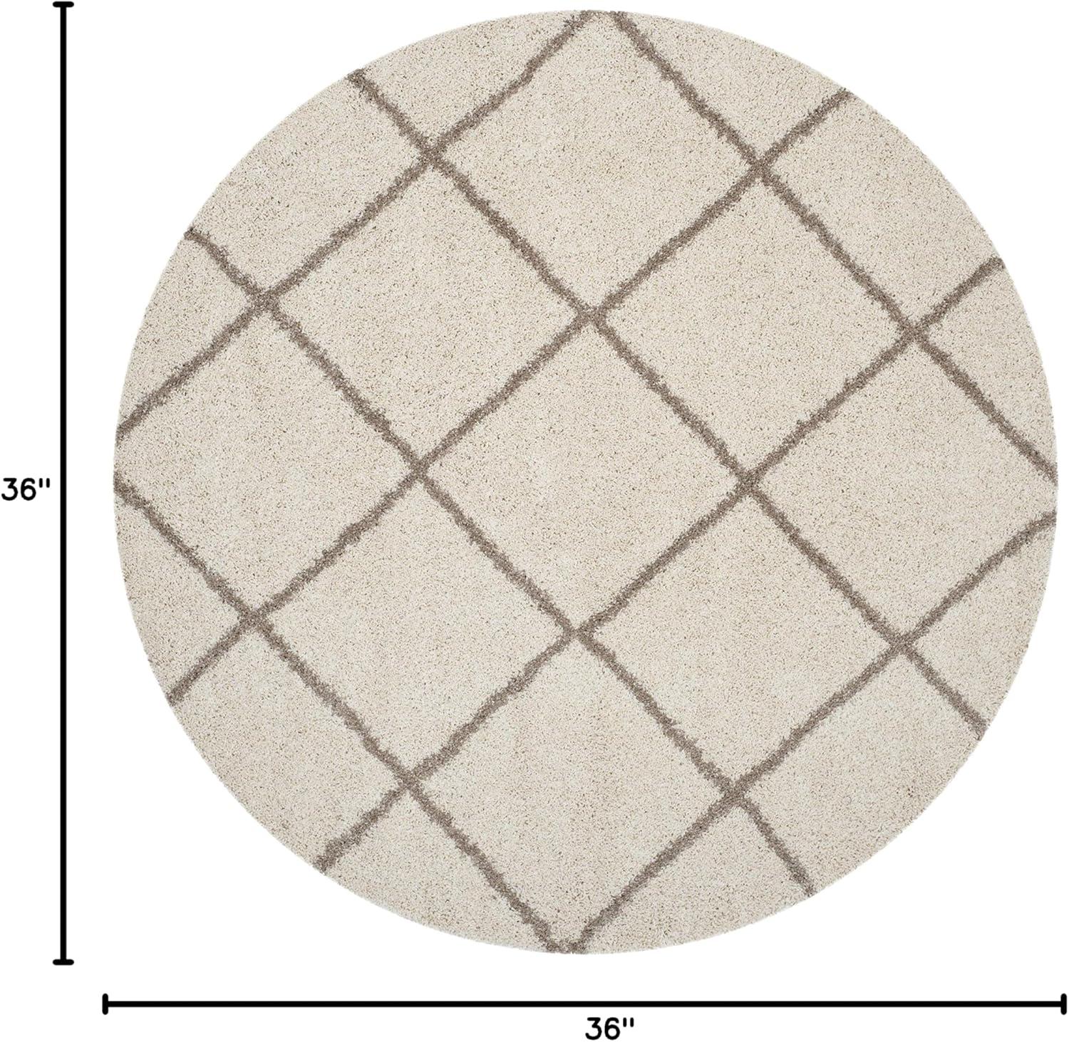 image:imageSAFAVIEH Hudson Shag Collection Area Rug 53 x 76 Ivory amp Grey Modern Trellis Design NonShedding amp Easy Care 2inch Thick Ideal for High Traffic Areas in Living Room Bedroom SGH281AIvoryBeige